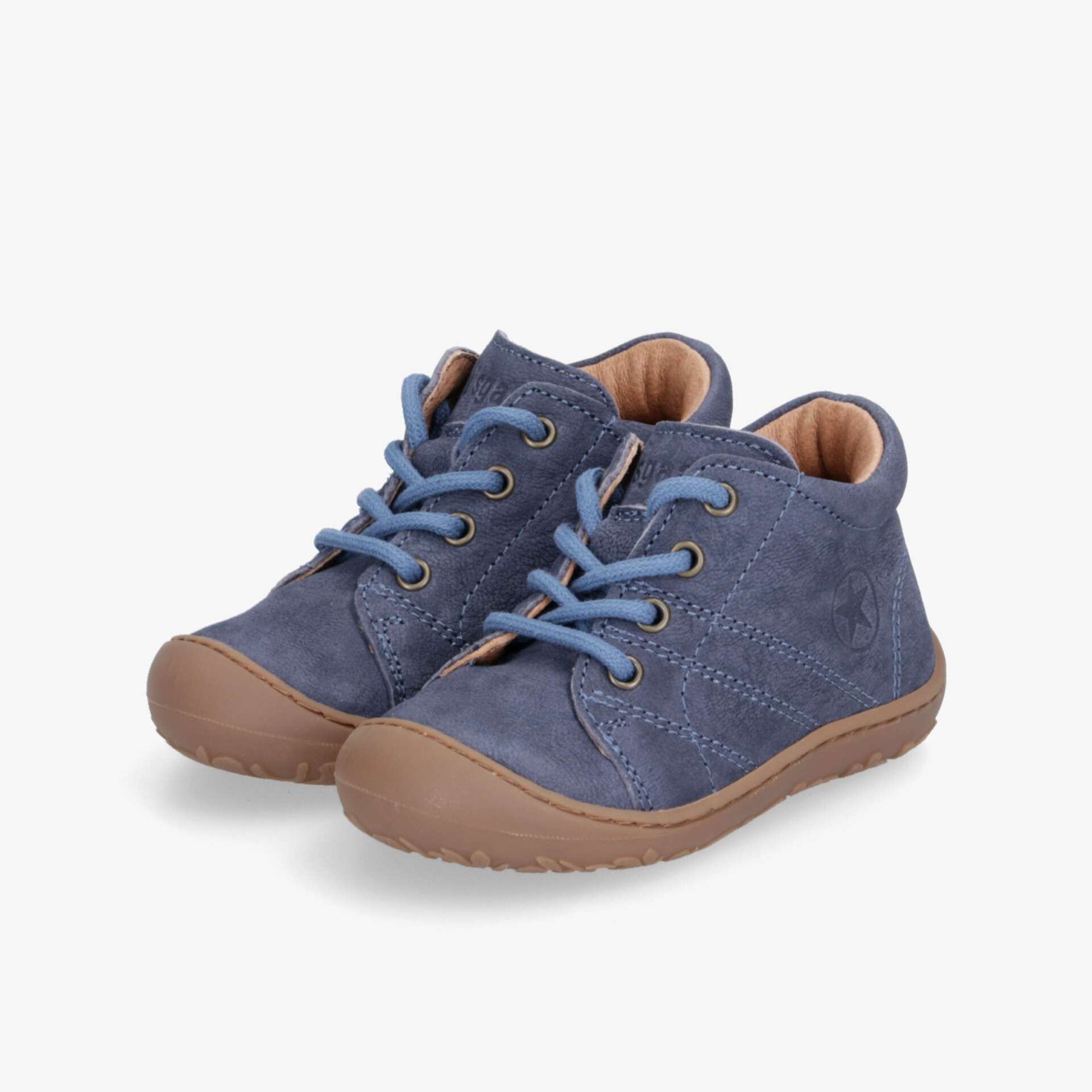 Bequeme und strapazierfähige blaue Kinderschuhe mit rutschfester Sohle und modischem Design.