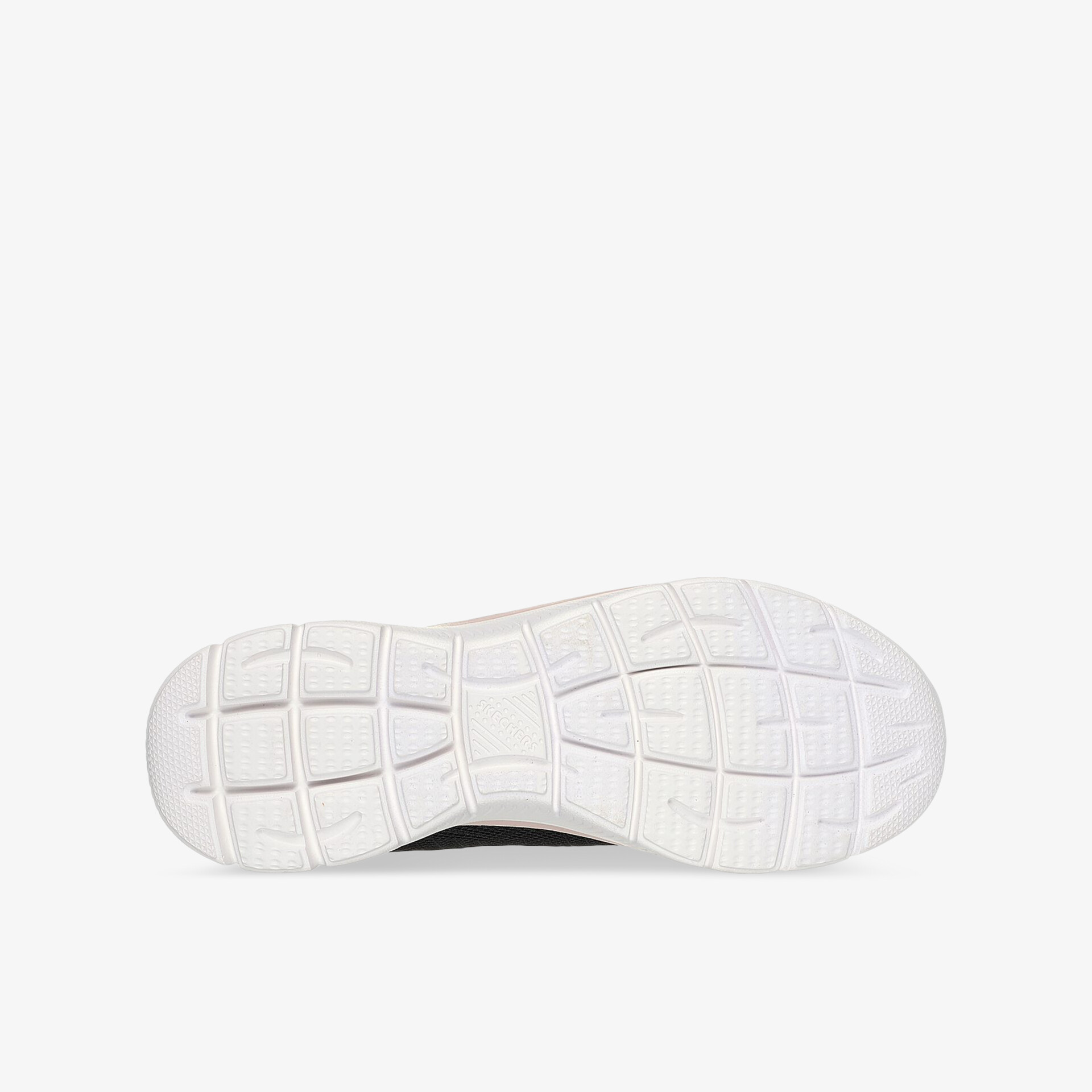 Weiße, profilierte flexible Sohle eines Schuhs für hohen Laufkomfort und optimale Bodenhaftung