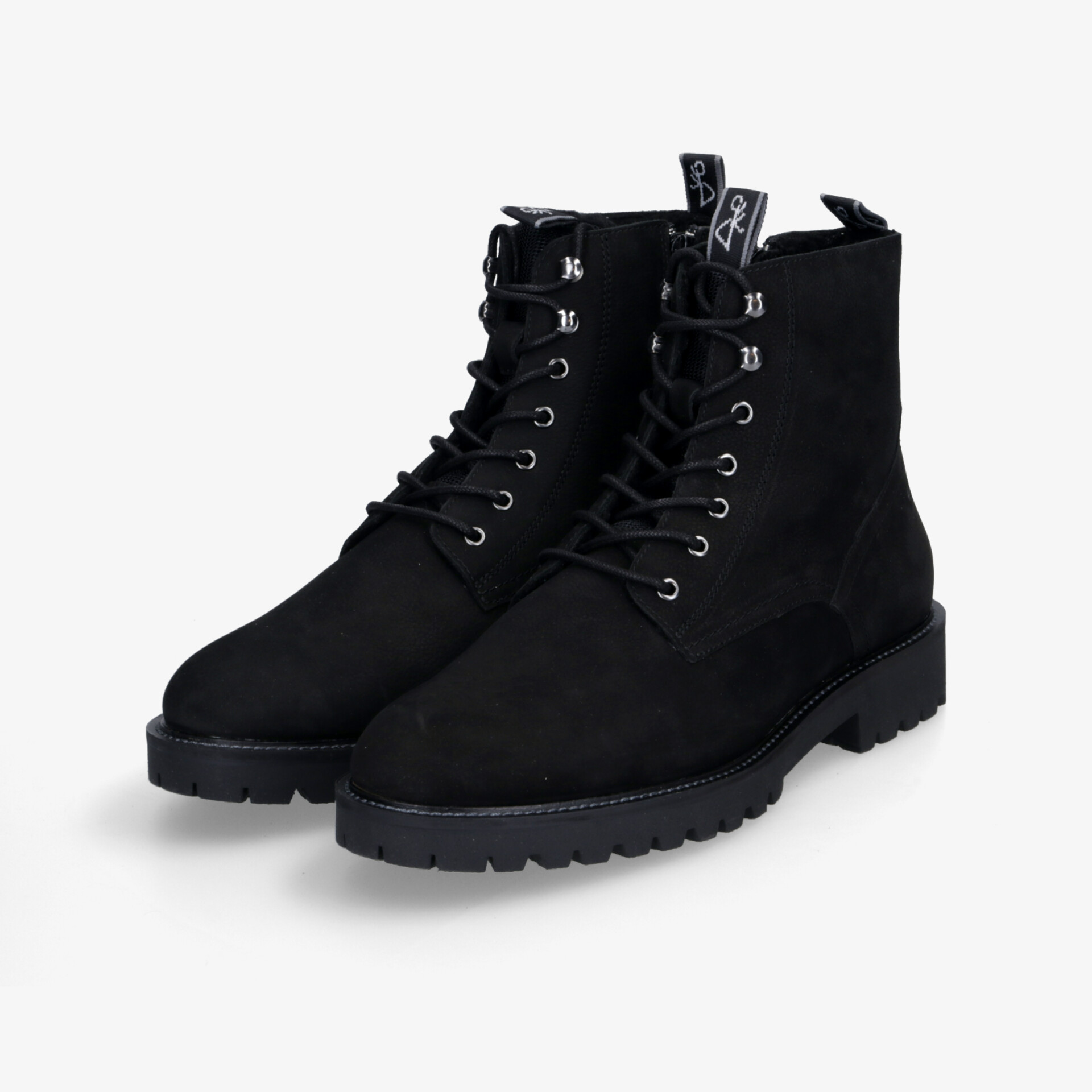 Schwarze robuste Stiefel mit bequemem Design und rutschfester Sohle, idealer Schutz und komfortabel