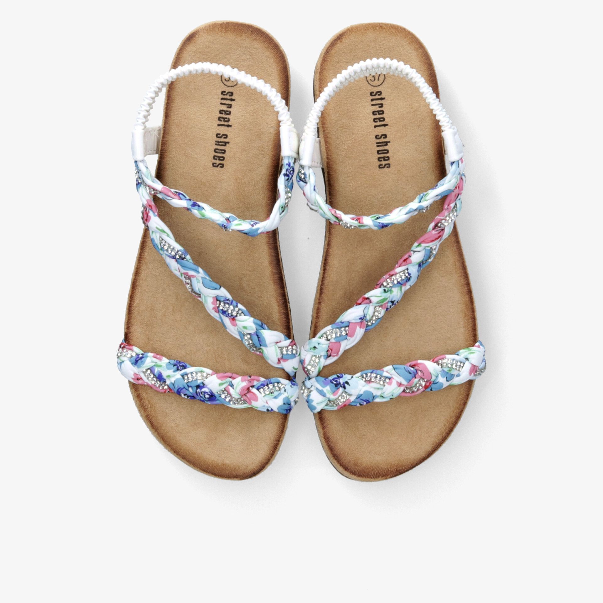 Leichte bunte Sandalen mit gepolsterten Sohlen und flexiblen, komfortablen Riemen für sommerlichen Tragekomfort
