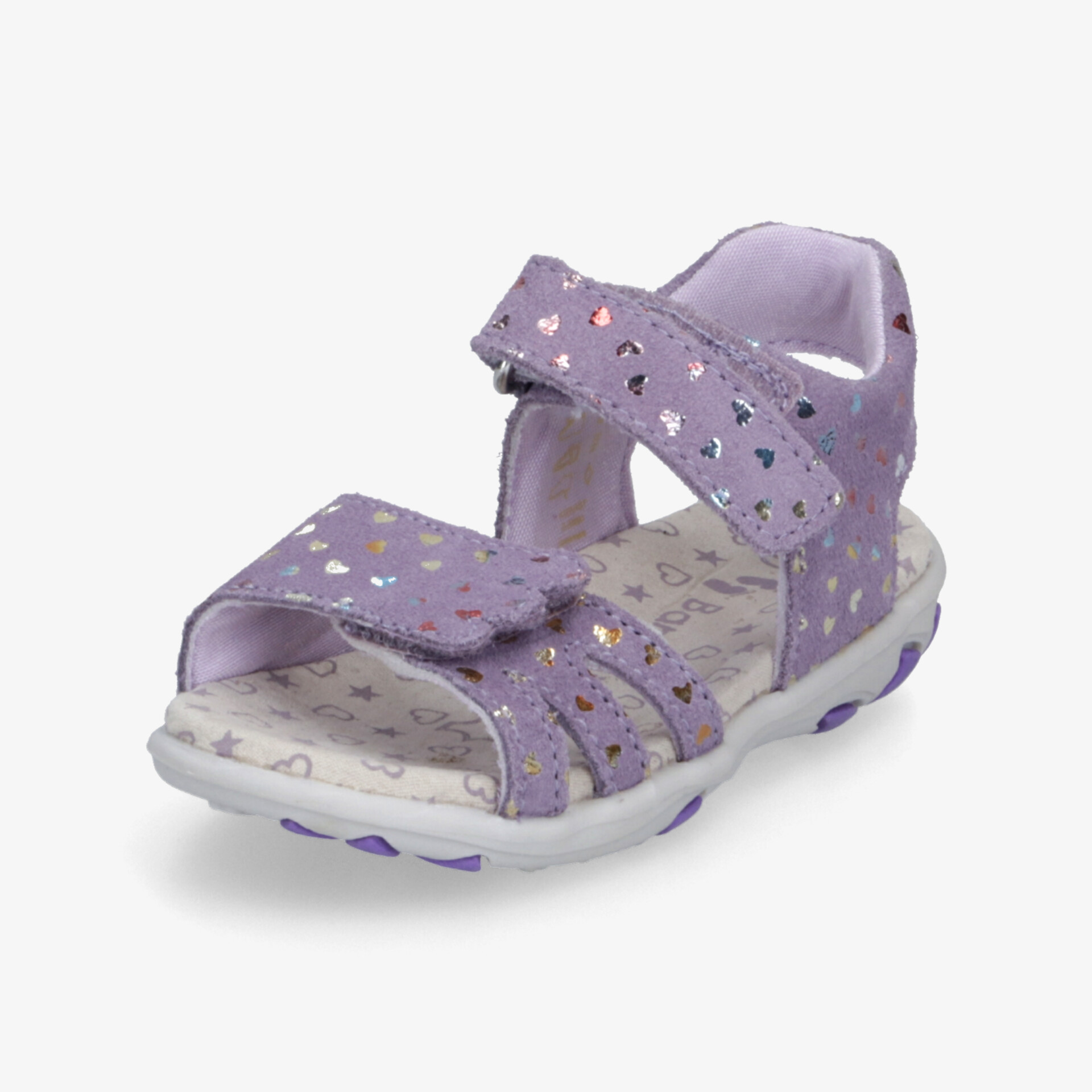 Leichte und bequeme lila Sandale mit verstellbarem Klettverschluss und rutschfester Sohle für optimalen Halt