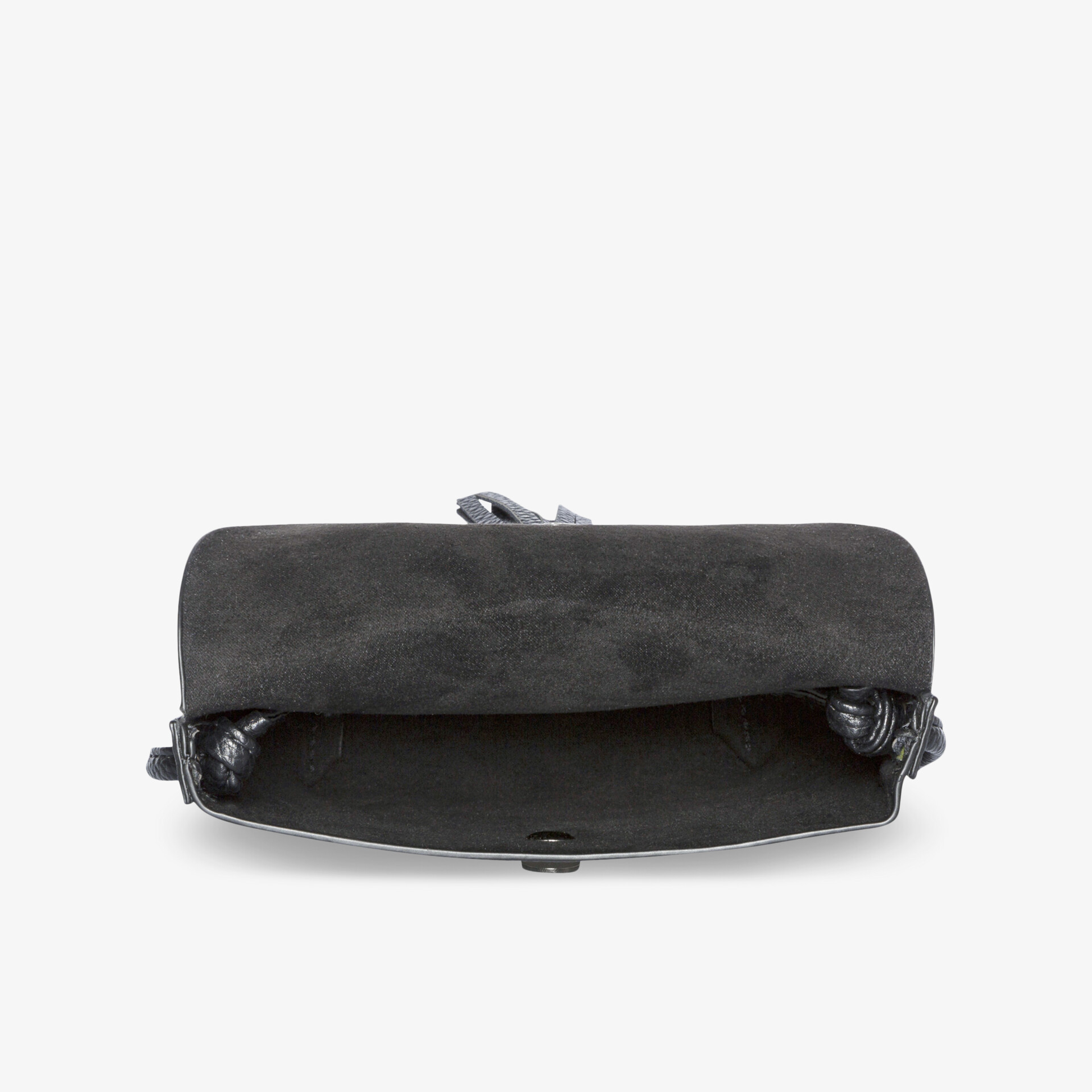 Elegante schwarze Lederhandtasche mit hochwertigem Finish und kompaktem Design, ideal für stilvolle Anlässe.