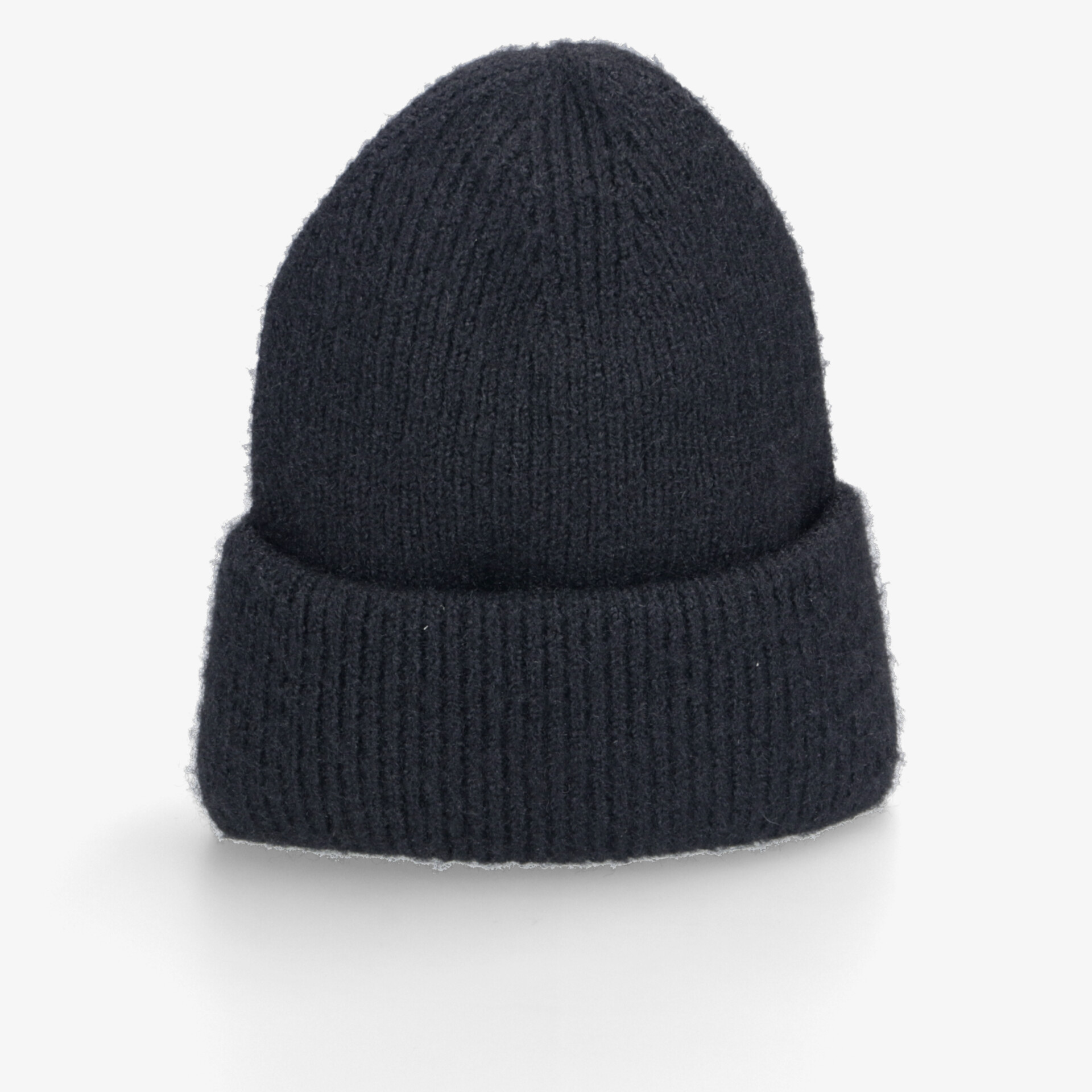 Schwarze dick gestrickte Mütze mit hohem Tragekomfort für kalte Wintertage