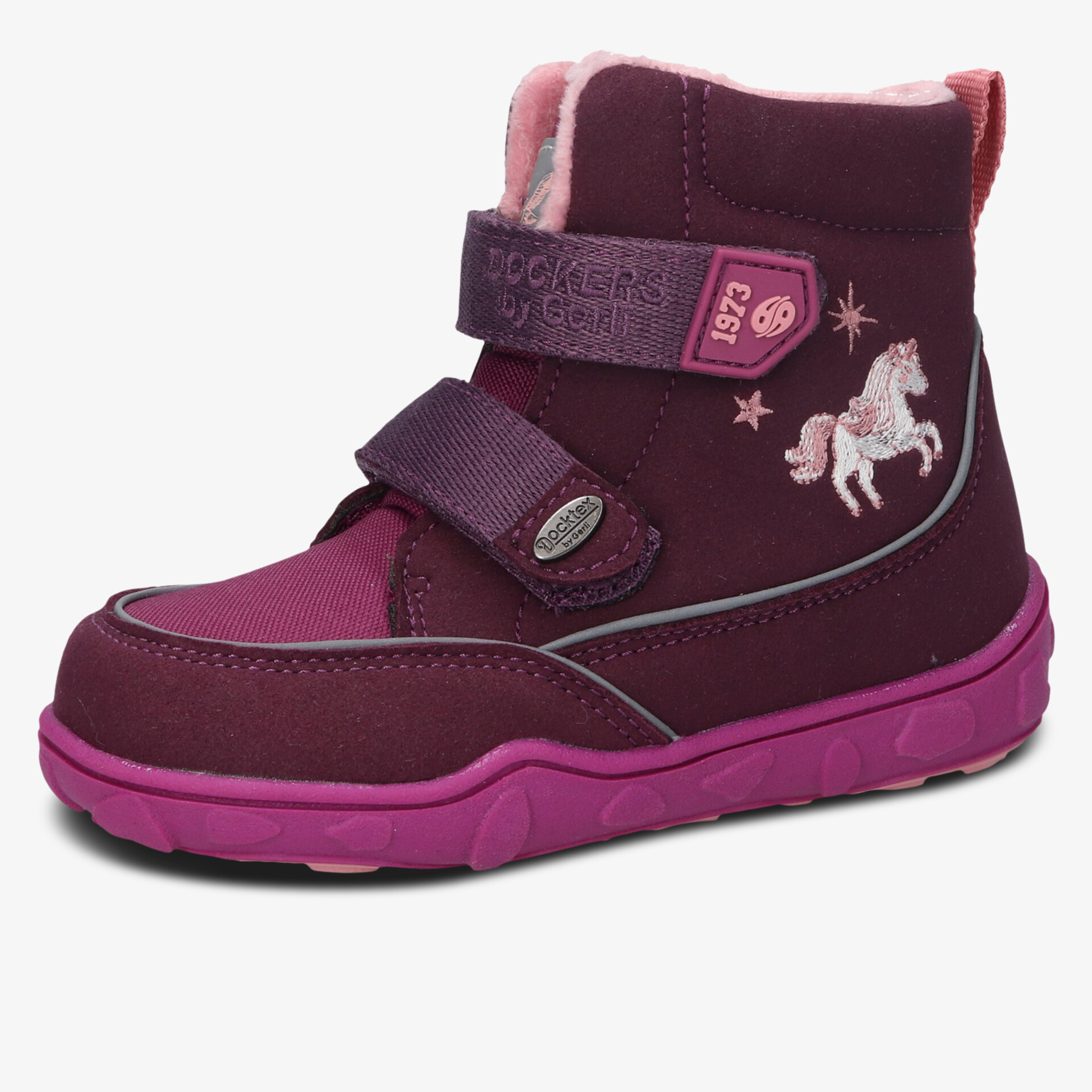 Warmer Kinderstiefel mit robustem Klettverschluss und niedlichem Einhorn-Design für bequemen Halt und langen Tragekomfort