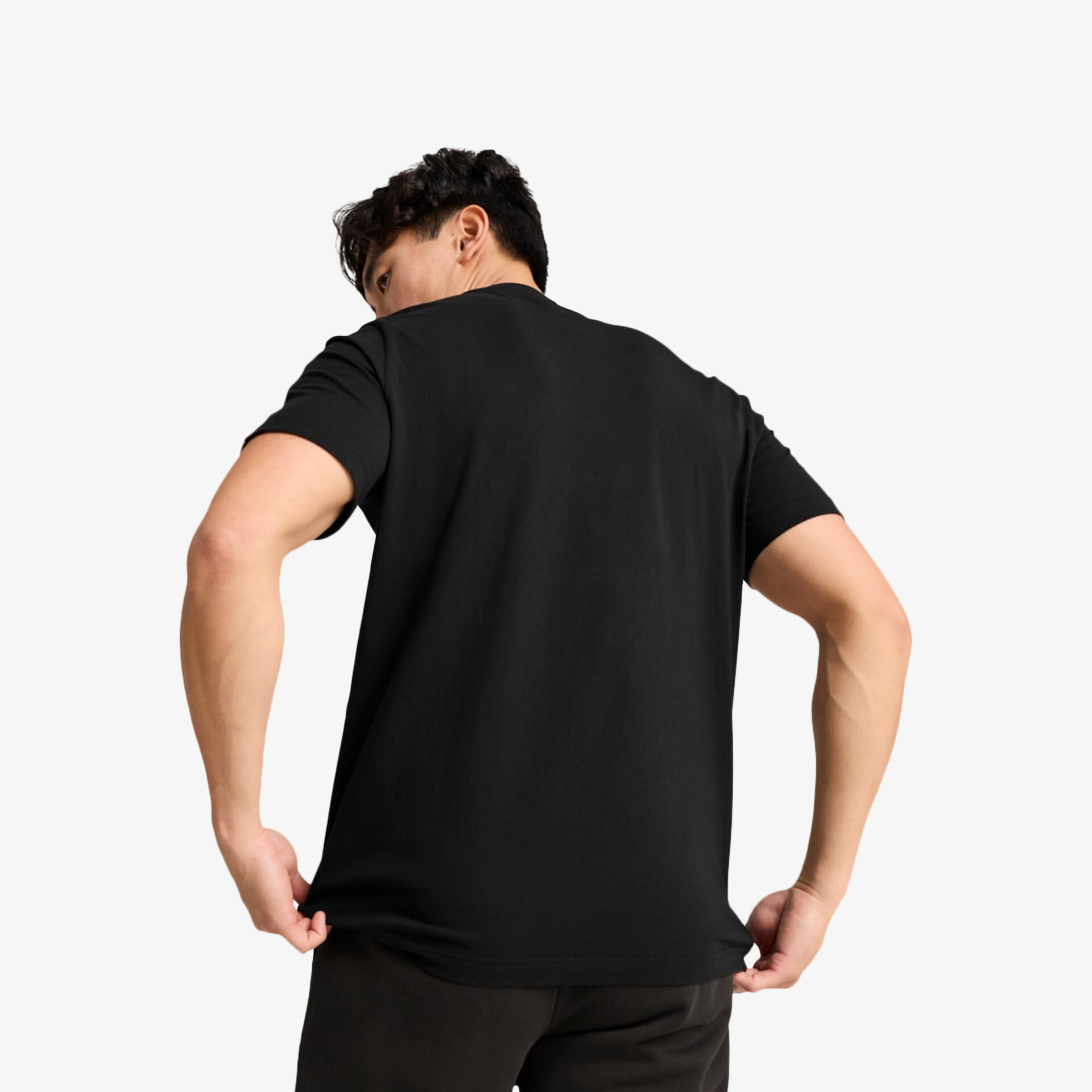 Schwarzes kurzärmeliges Shirt in klassischer Passform, bequem und ideal für den täglichen Gebrauch