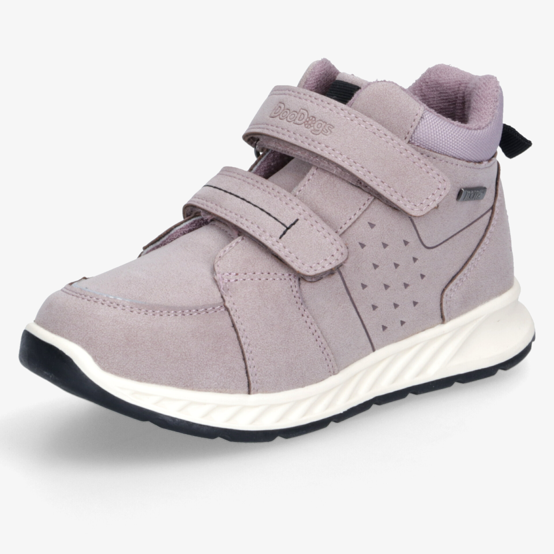 Leichter sportlicher Schuh in lila mit Klettverschluss und rutschfester Sohle für optimalen Komfort