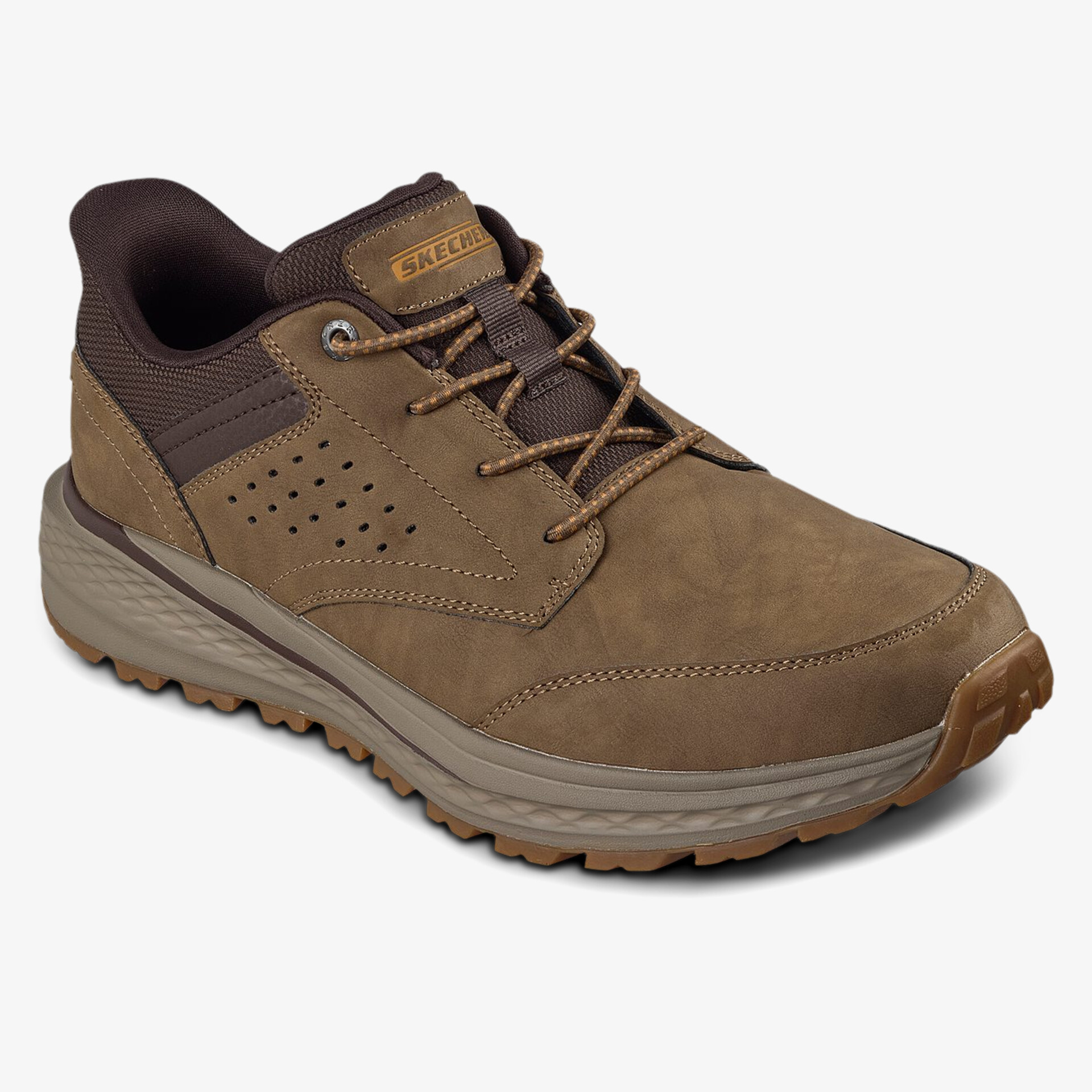 Bequemer robuster Schnürschuh in braun mit rutschfester Sohle für sportliche und casual Anlässe