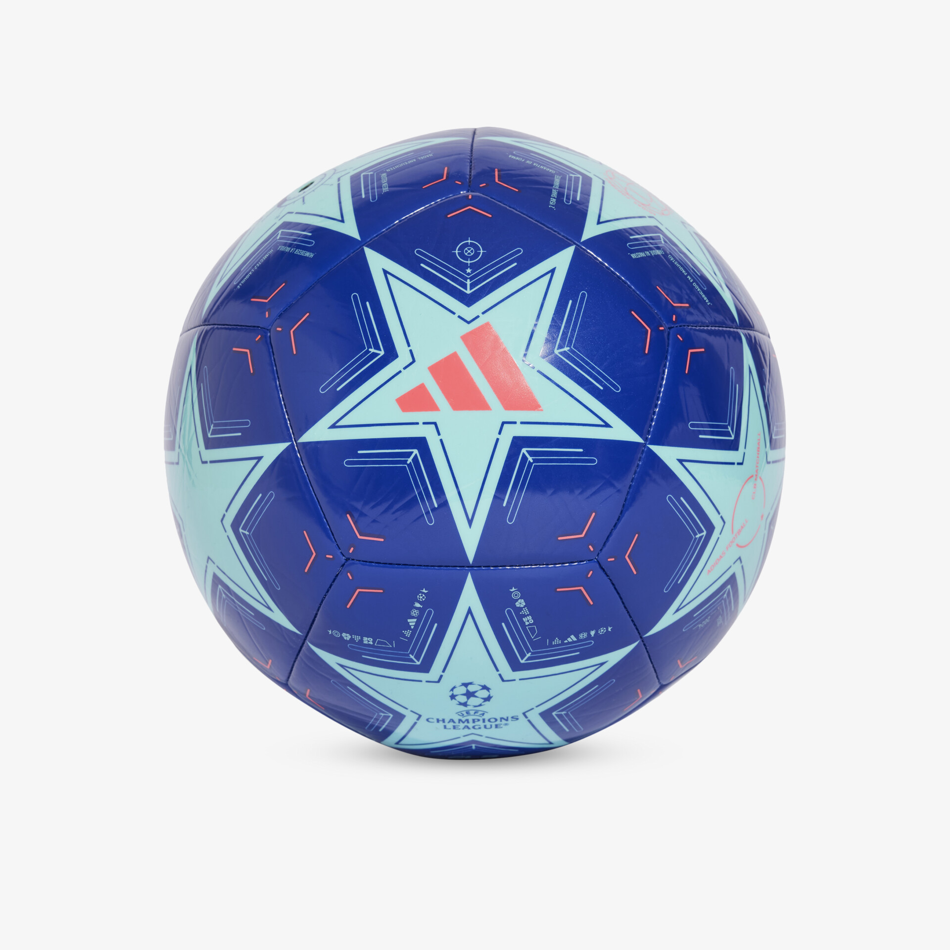 Robuster blauer Fußball mit Sternmuster, ideal für präzises und dynamisches Spiel im Freien und Hallenbereich