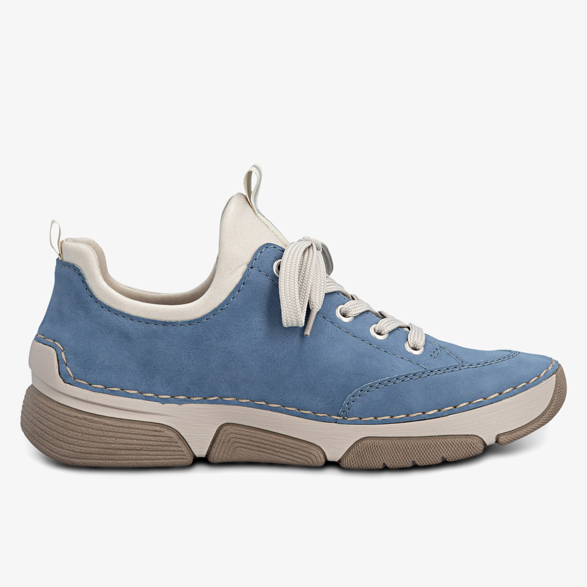 Bequemer und stilvoller blauer Sneaker mit solider Sohle und Schnürung