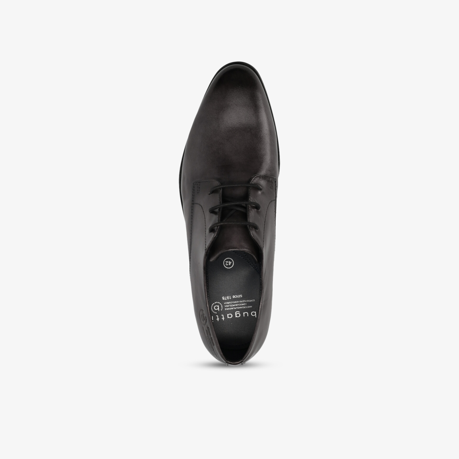 Eleganter schwarzer Lederschnürschuh in klassischem Design für Komfort und Stil.