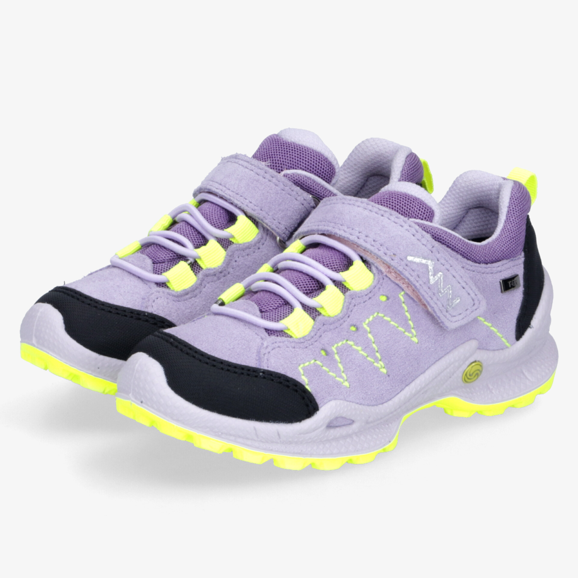 Leichte und bequeme lila Sportschuhe mit sicherem Klettverschluss und flexibler, rutschfester Sohle