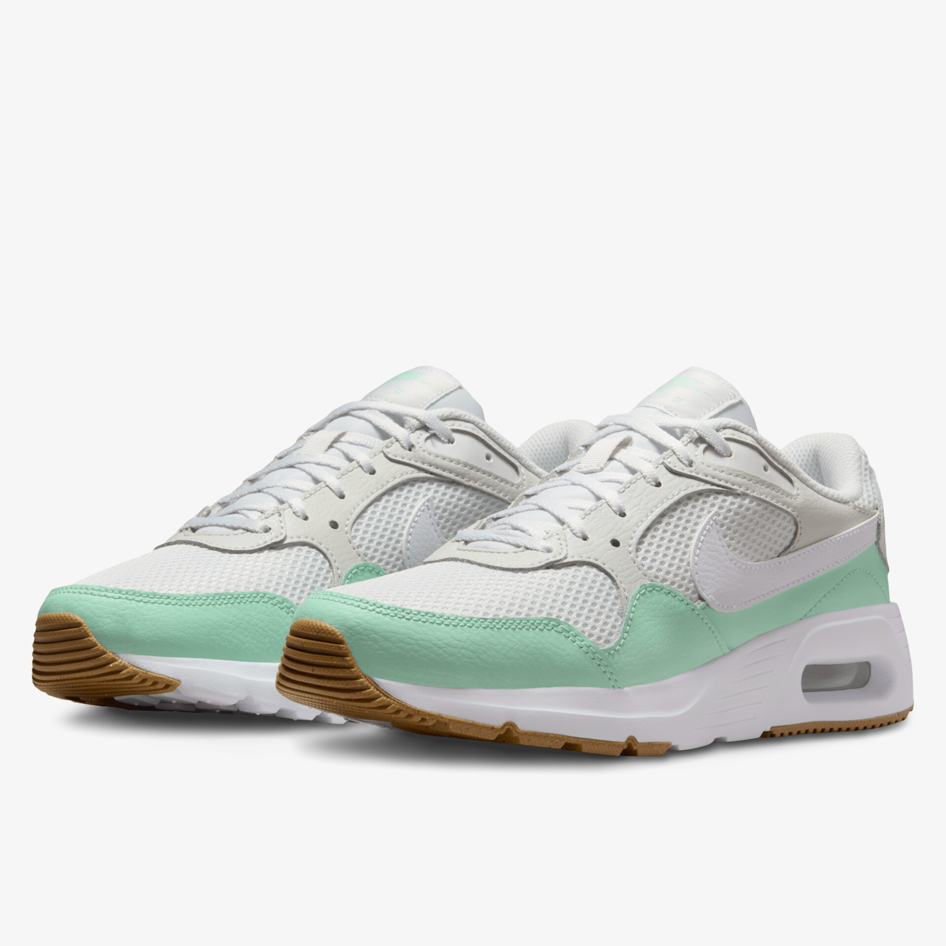 Weiß-grüne sportliche Sneaker mit atmungsaktivem Material und bequemer Passform, modernes Design