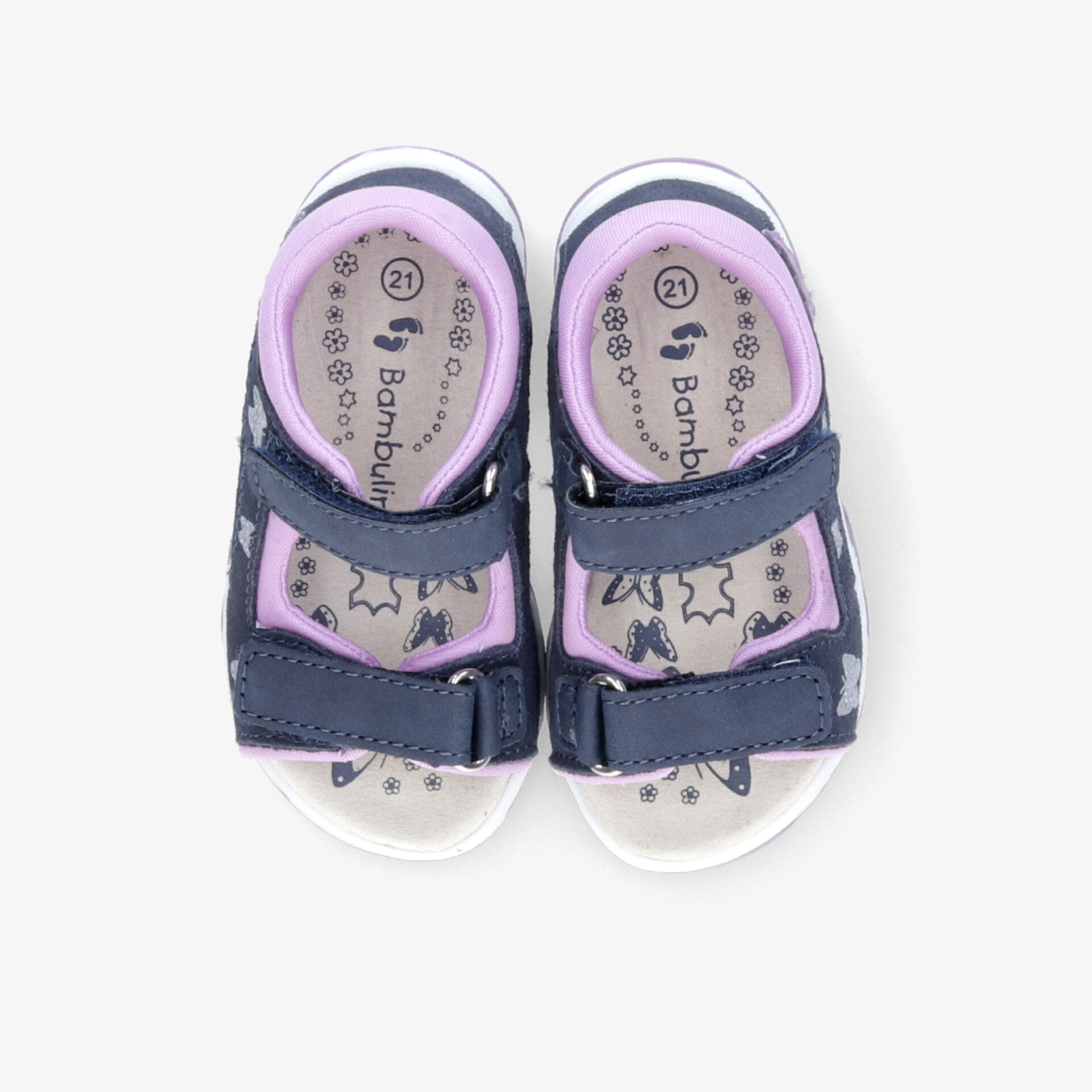 Bequeme Kinder-Sandalen in Blau und Lila mit verstellbaren Riemen und weicher, rutschfester Sohle