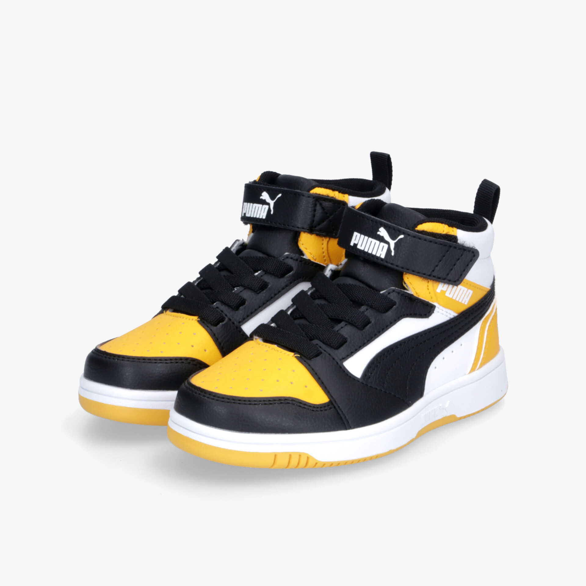 Sportlich designte Sneaker in gelb, schwarz und weiß mit robuster Schnürung und rutschfester Sohle