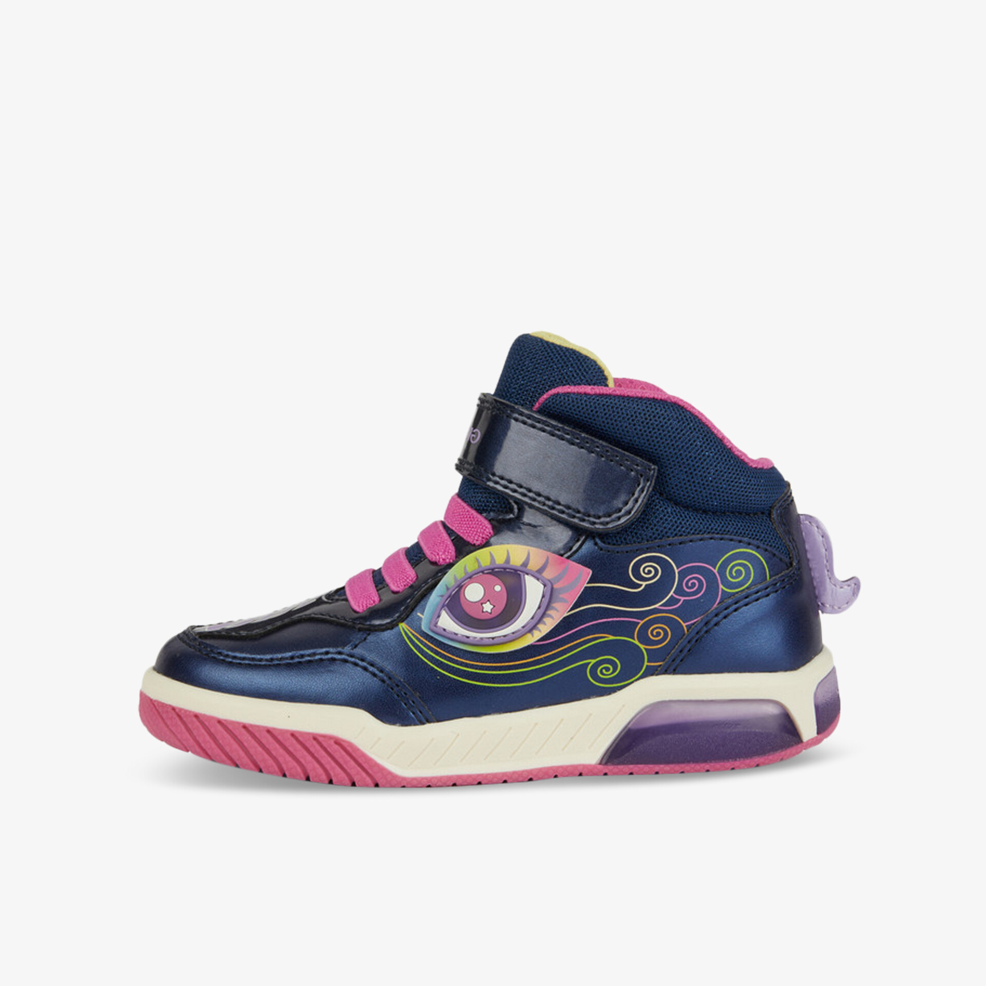 Bunter Sneaker mit einzigartigem Augenmotiv und bequemer Passform für sportlichen Stil.