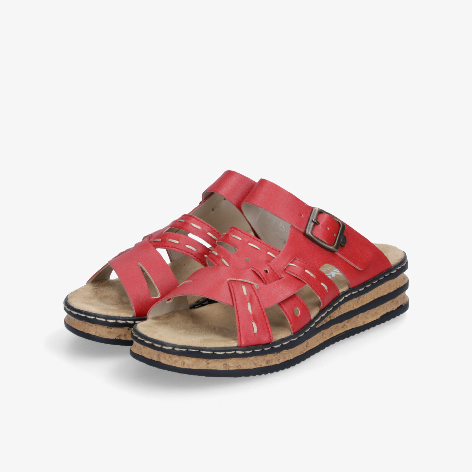 Modische rote Sandalen mit verstellbarem Riemen und bequemem Keilabsatz für ganztägigen Tragekomfort