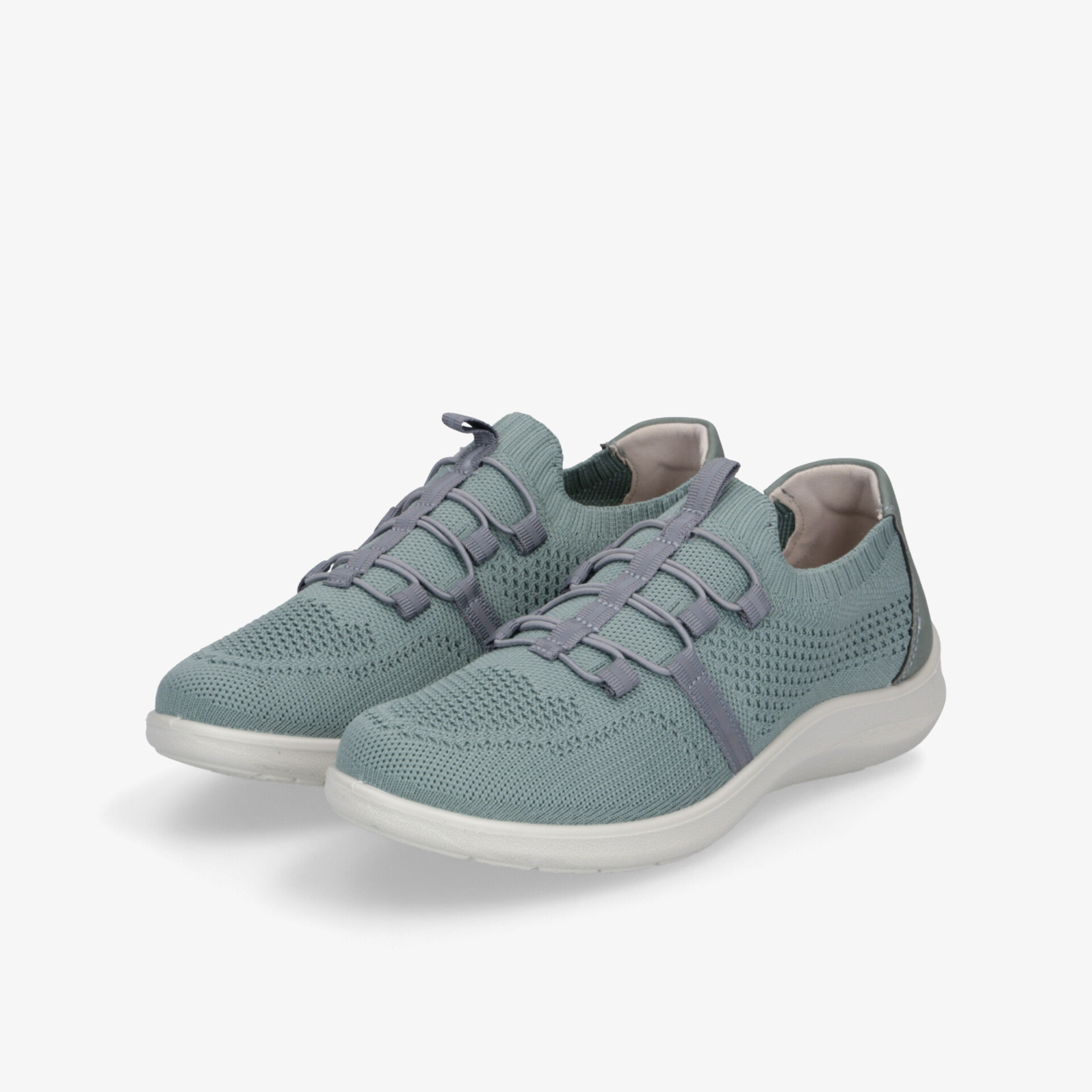 Leichtes Paar freizeitschuhe in blau mit atmungsaktivem Material und flexibler Sohle in seitlicher Ansicht