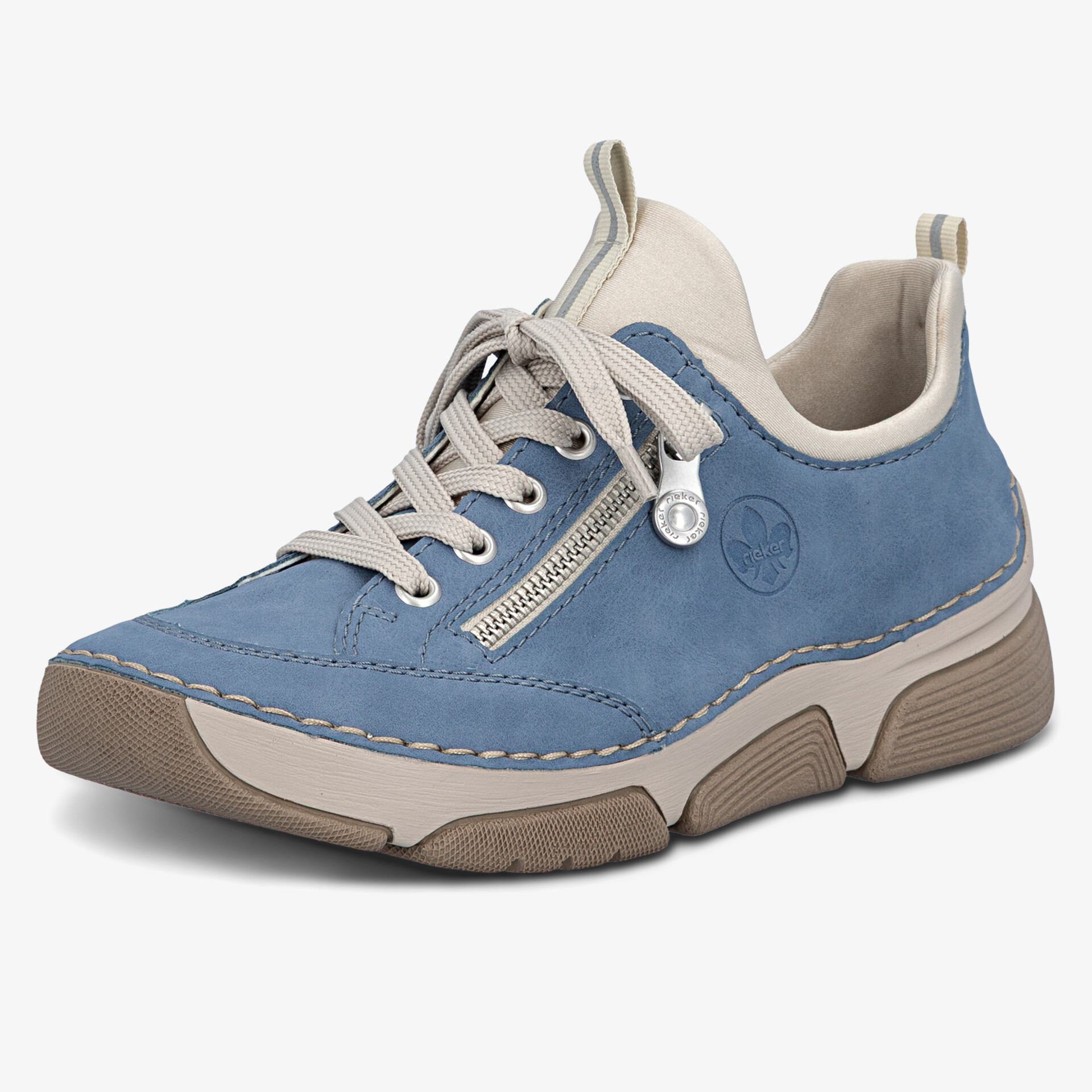 Hochwertiger blauer Schuh mit stylischen Nähten und bequemer Sohle, ideal für jeden Anlass.