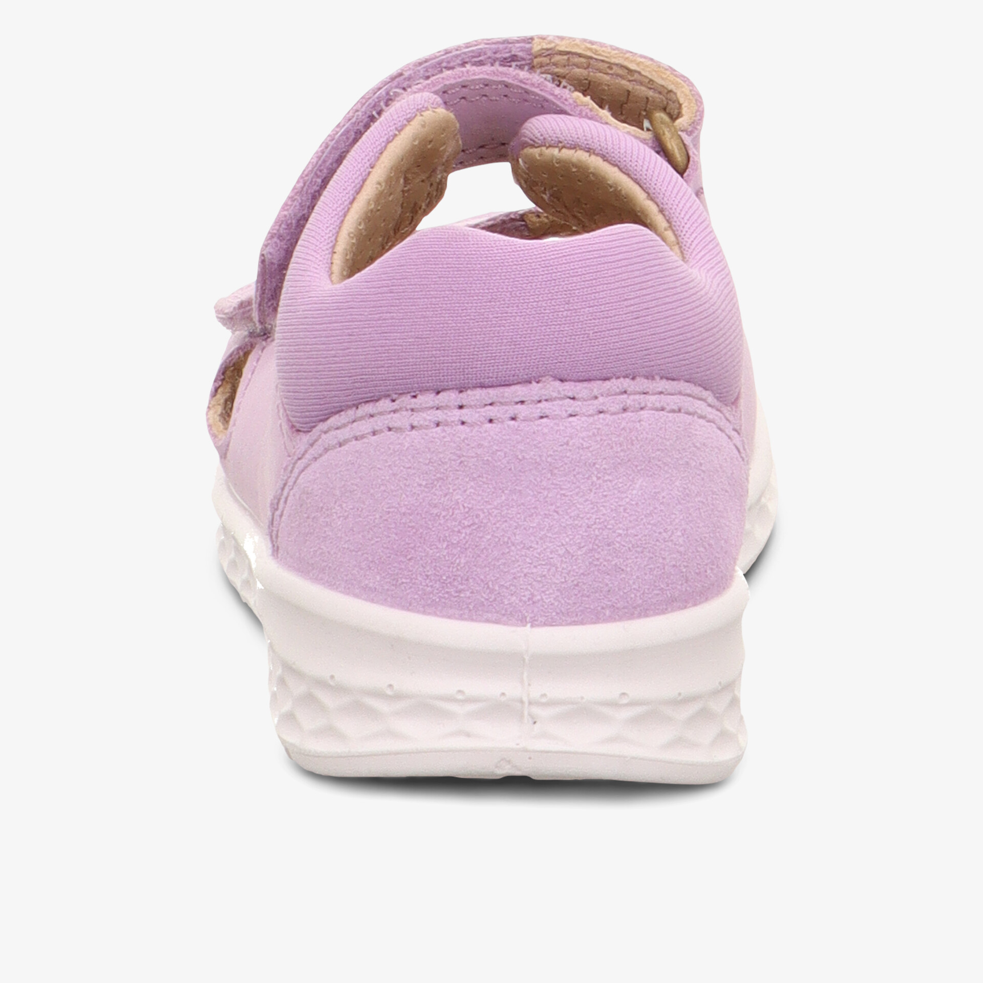 Leichter Schuh in lila mit gepolstertem Fersenbereich und weichem Material für hohen Komfort