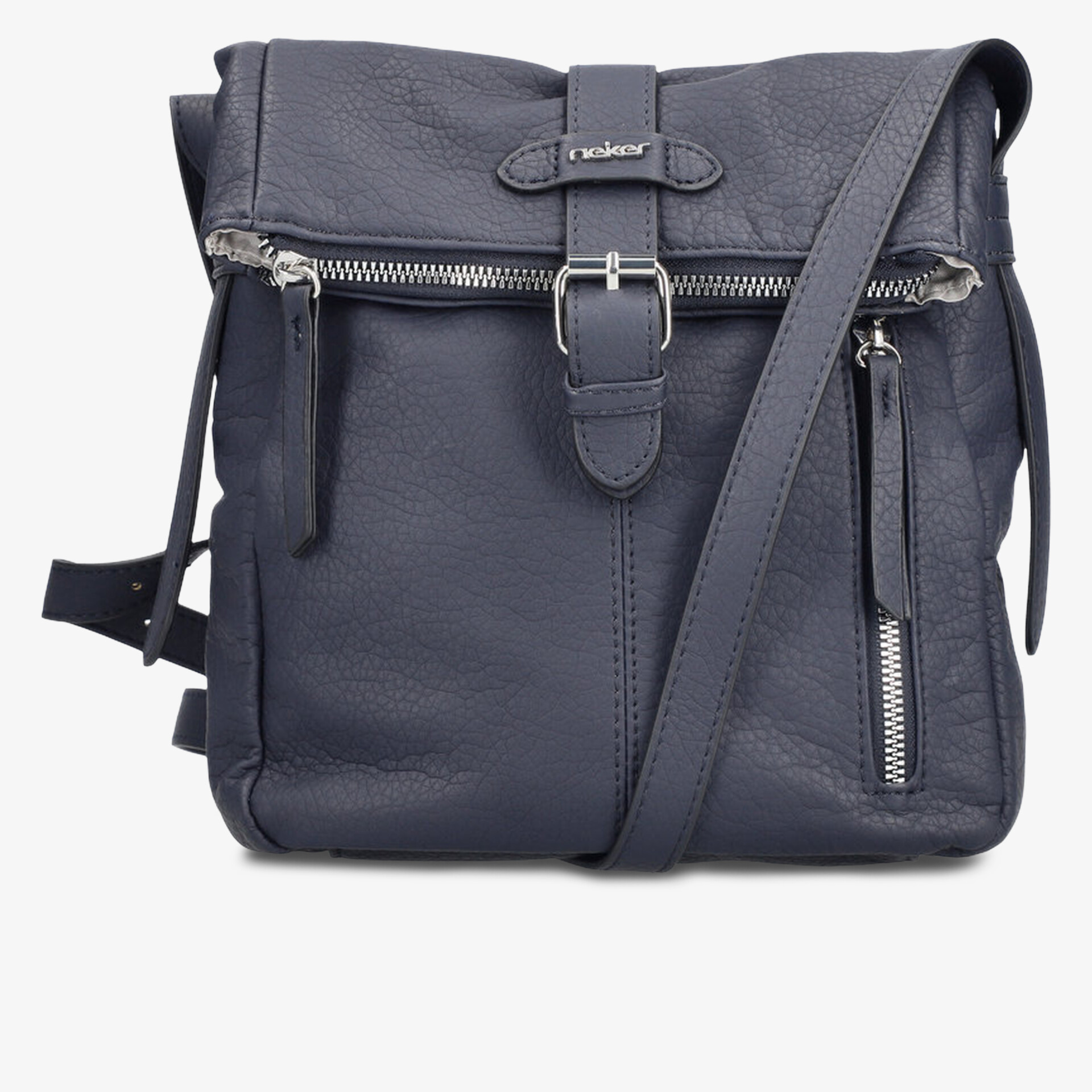 Schlichte und praktische Umhängetasche mit verstellbarem Riemen und mehreren Reißverschlusstaschen