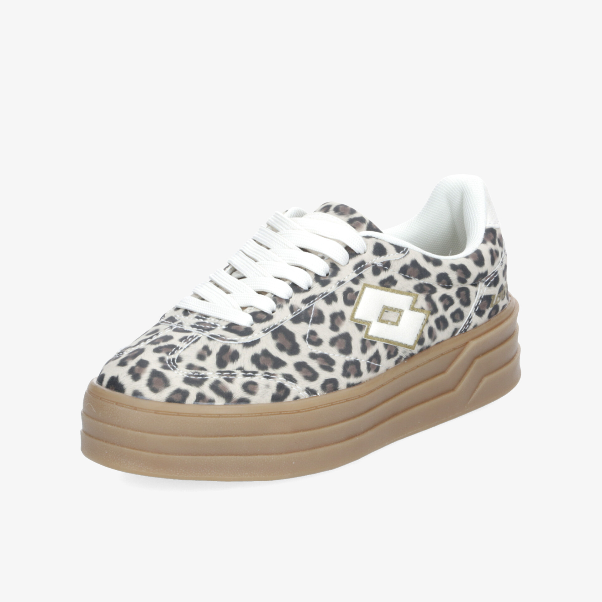 Moderner Sneaker mit auffälligem Leopardenmuster und dicker Plateausohle für hohen Tragekomfort und stylisches Aussehen