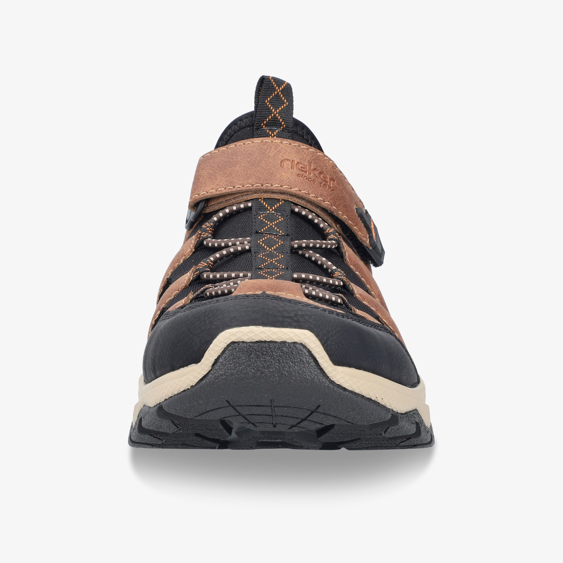 Schuh mit robuster, rutschfester Sohle und bequemer Passform in moderner Frontansicht