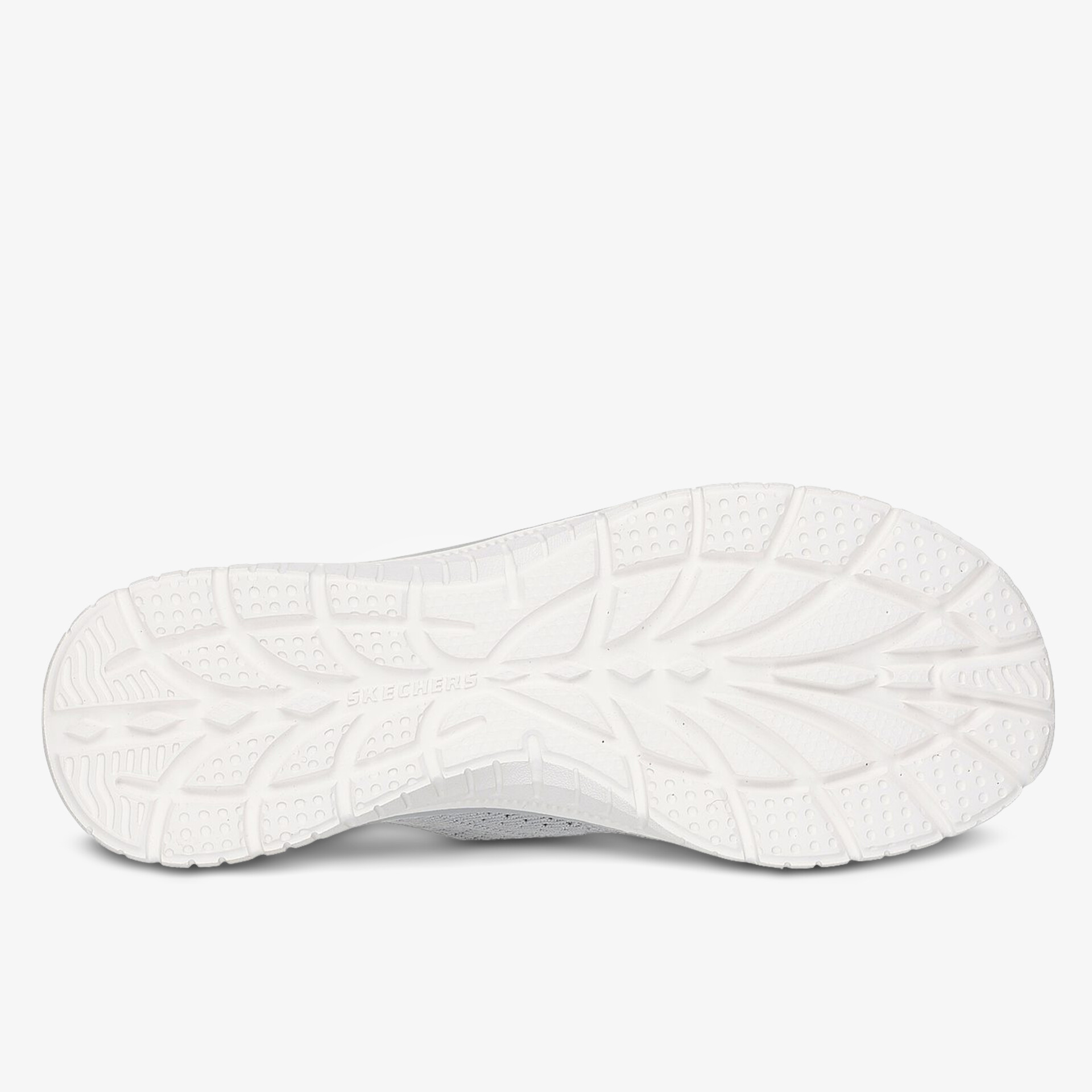 Weiße Schuhsohle mit rutschhemmendem Profil bietet Komfort und Strapazierfähigkeit.