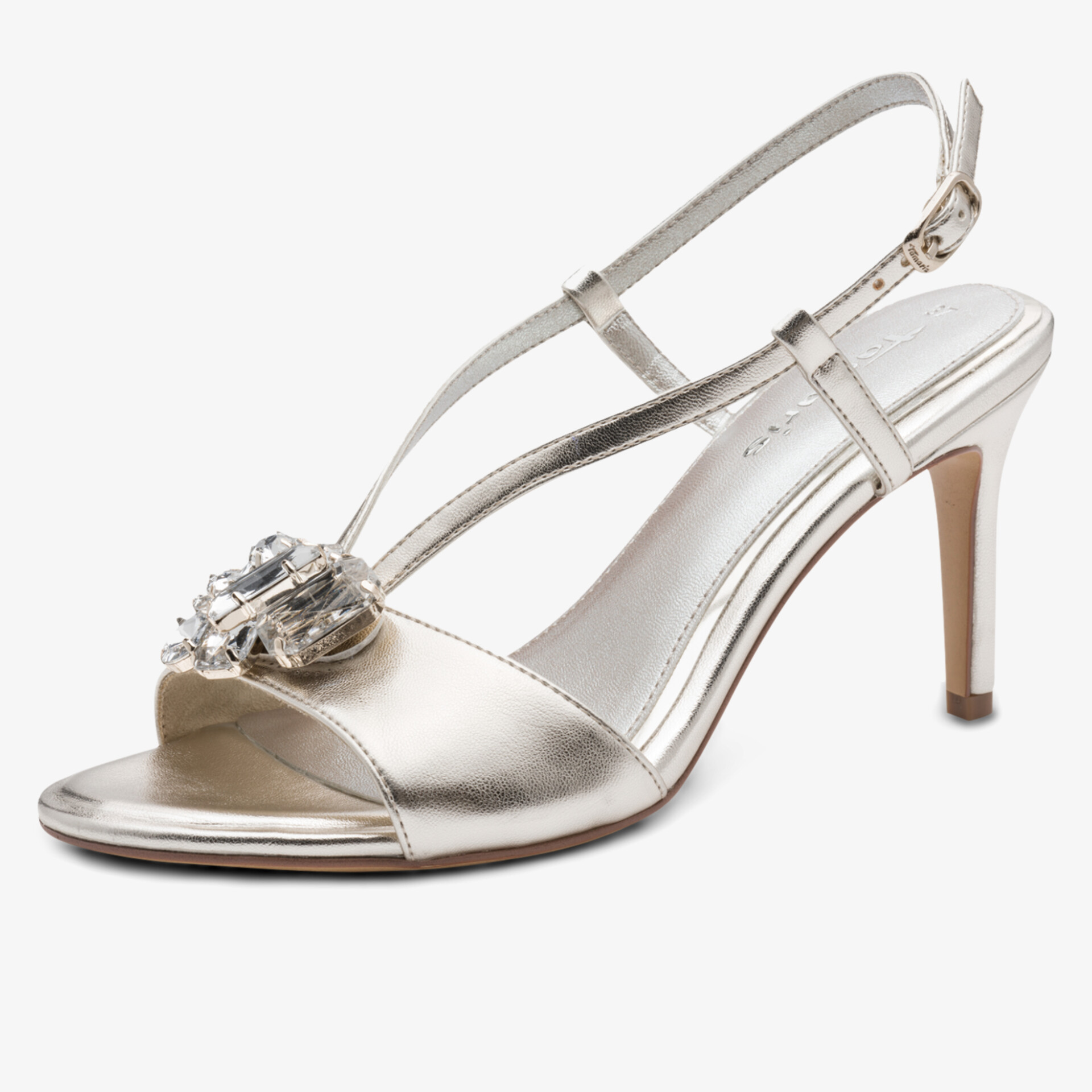 Elegante Sandalette mit Glitzerdetails und hohem Absatz für stilvolle Auftritte.