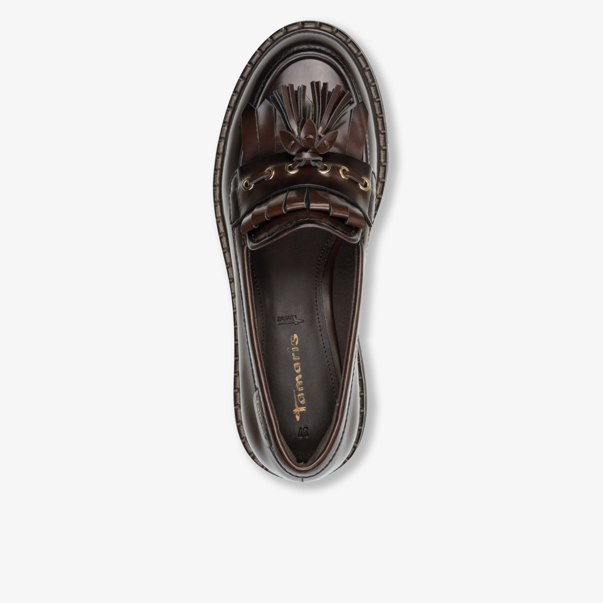 Eleganter brauner Lederschuh mit Quasten und klassischem Design, bequem und stilvoll