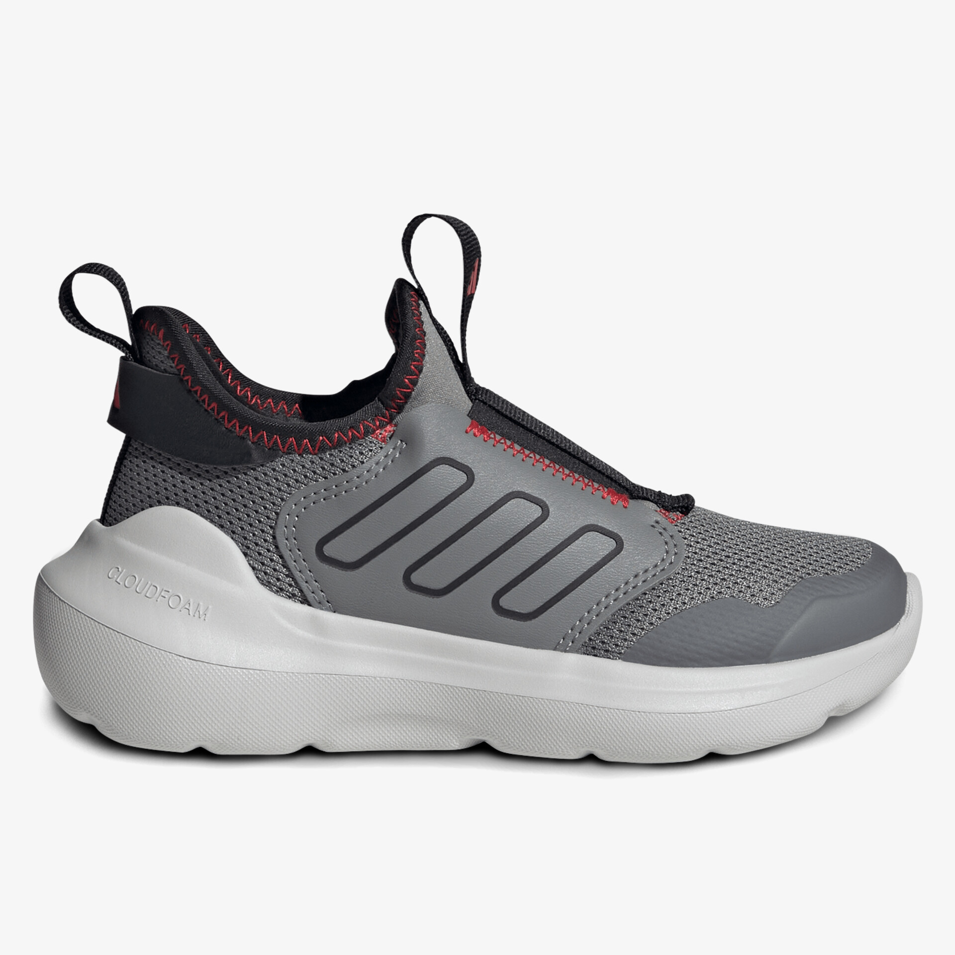 Moderner, atmungsaktiver Sneaker mit elastischem Einstieg und bequemer, leichter Sohle seitlich dargestellt