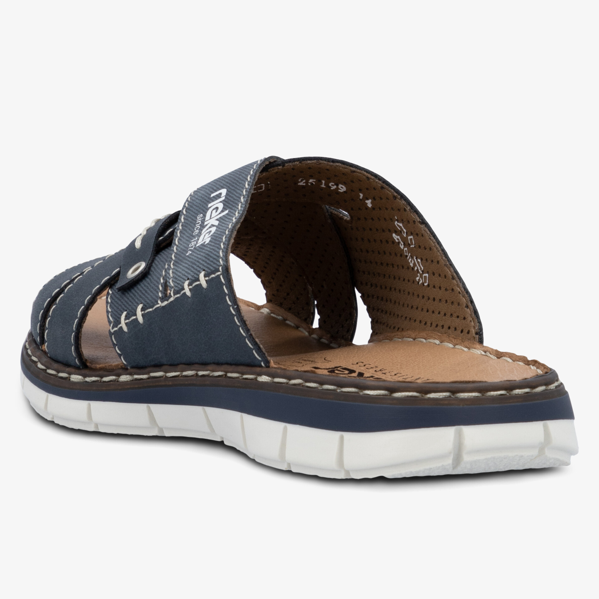 Bequeme Sandale mit atmungsaktivem Leder, rutschfester Sohle und robusten Nähten, seitliche Ansicht