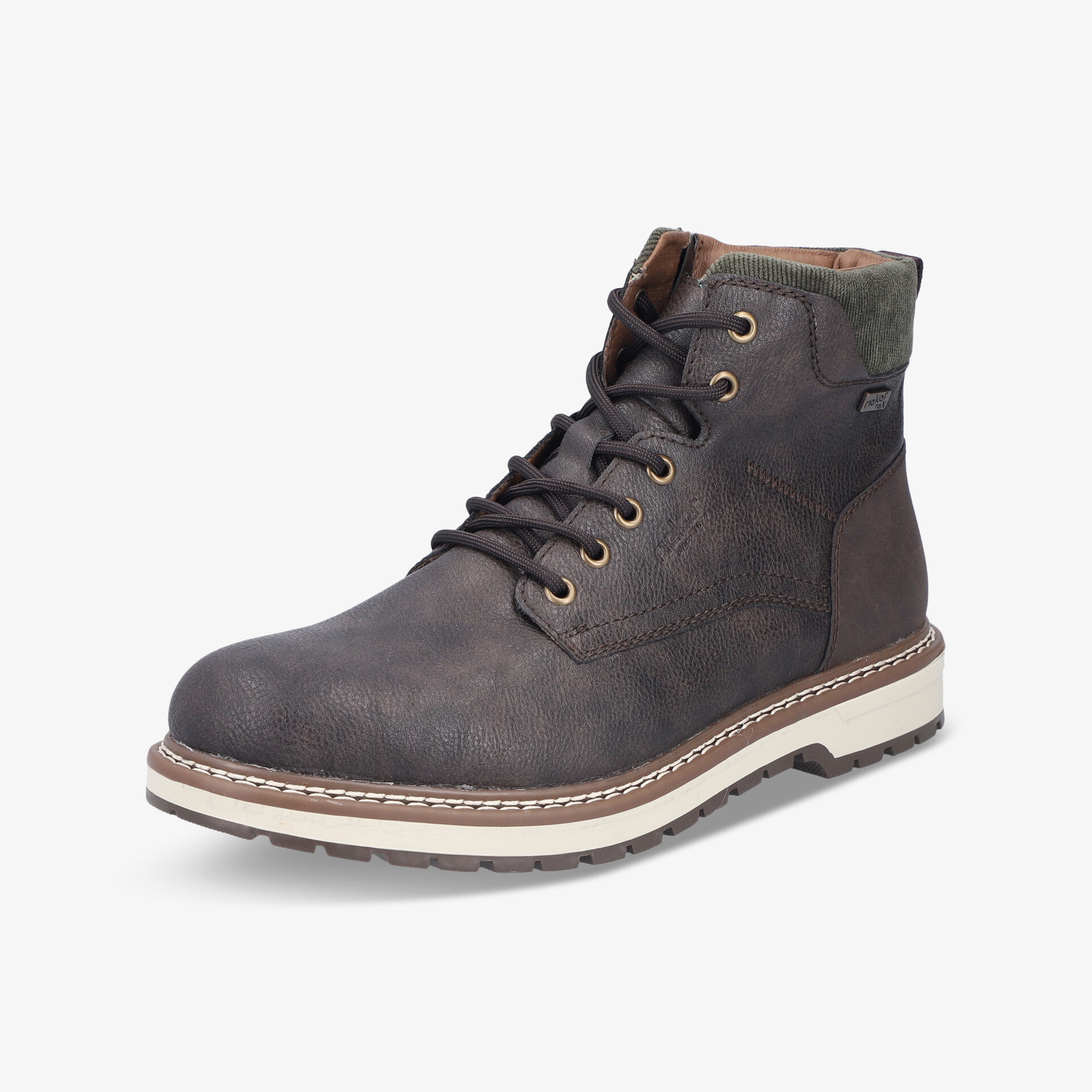 Robuster brauner Stiefel mit gepolsterter Innenseite und rutschfester Sohle, modisch und komfortabel