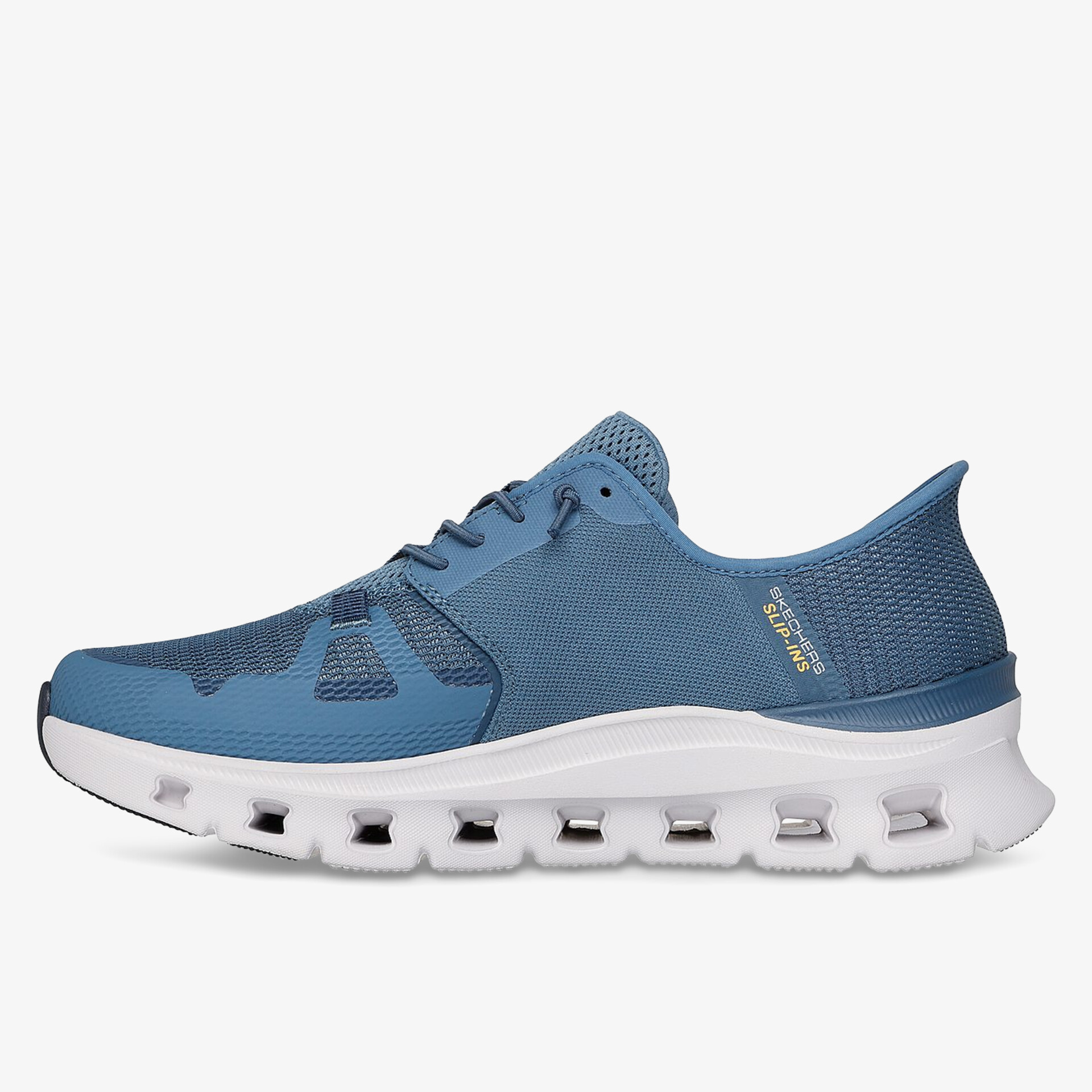 Moderner blauer Sneaker mit weißer Sohle für optimalen Komfort.