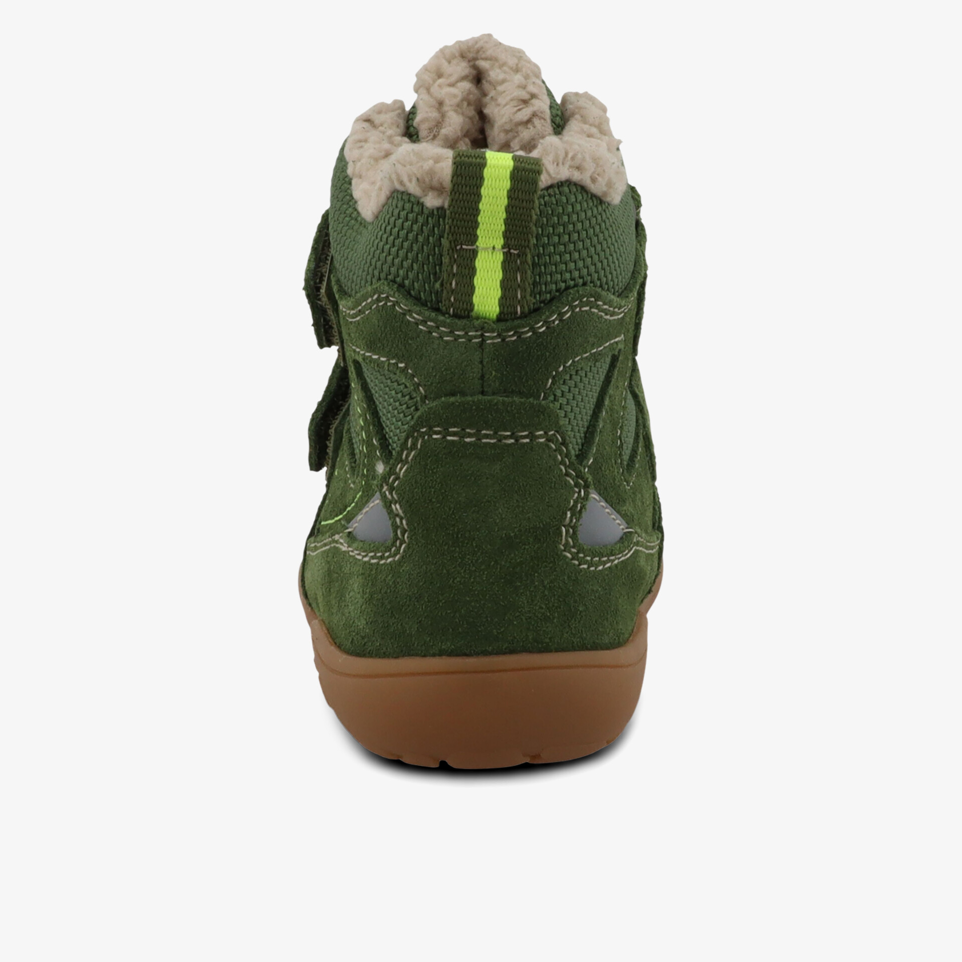 Robuster Winterstiefel mit warmem Teddy-Futter und rutschfester Gummisohle, Rückansicht