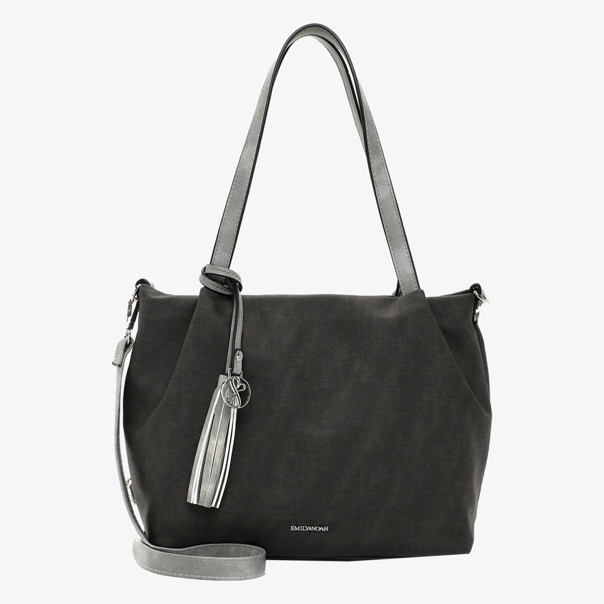 Elegante schwarze Tasche in Lederoptik mit geräumigem Hauptfach und praktischem Schulterriemen.