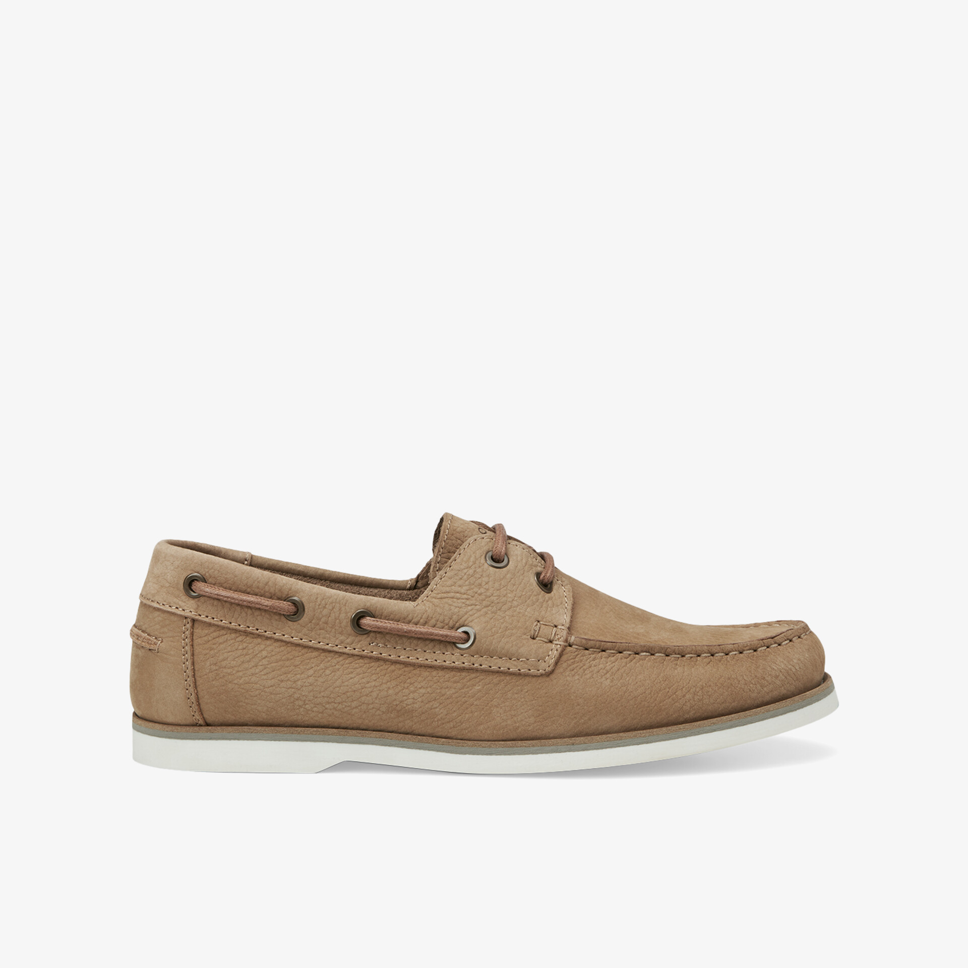 Beiger Bootsschuh aus Leder mit leichter Sohle, komfortabel und elegant für Freizeit und Alltag
