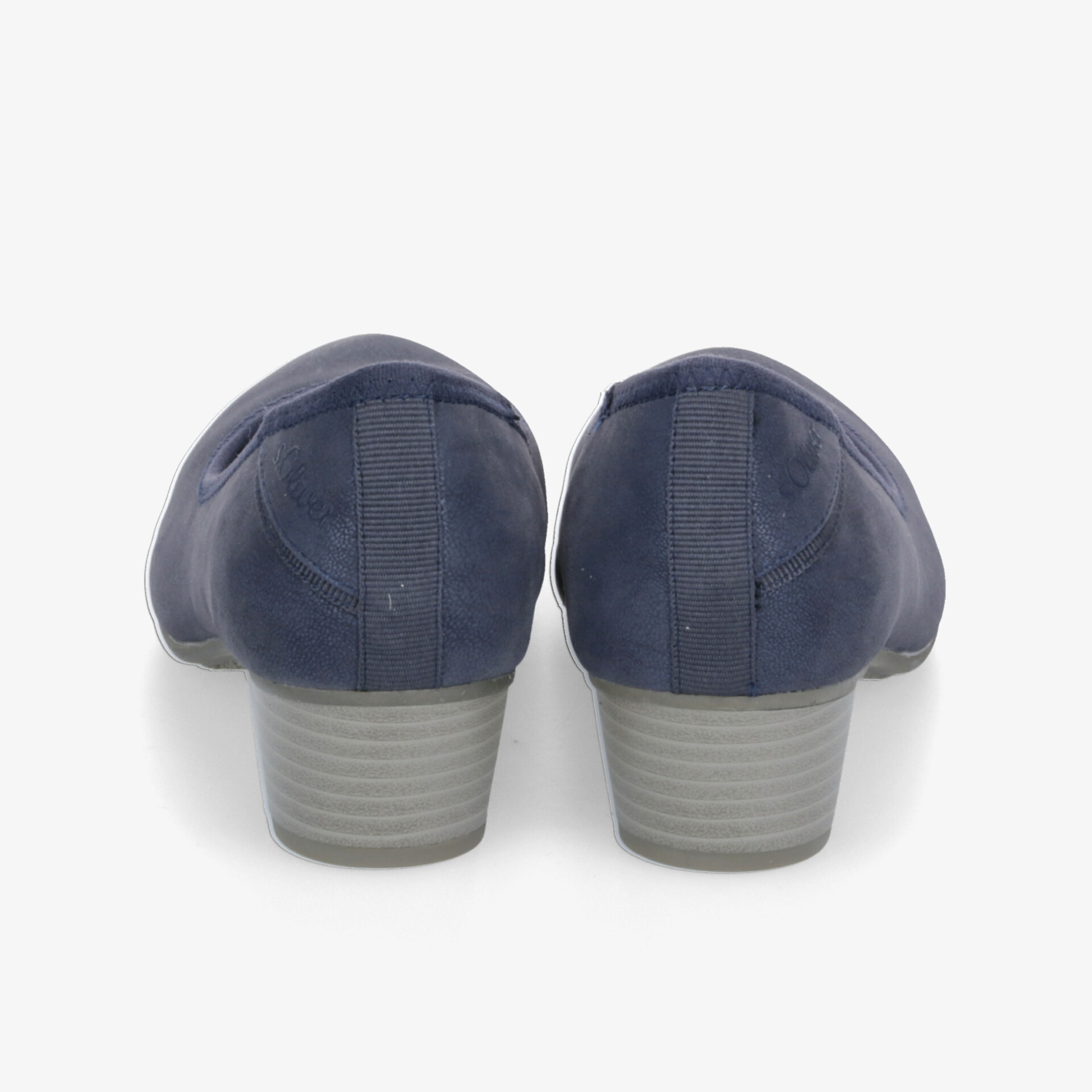 Smarte blaue Schuhe mit stabilen Absätzen, ideal für einen stilvollen Auftritt und langlebigen Komfort.