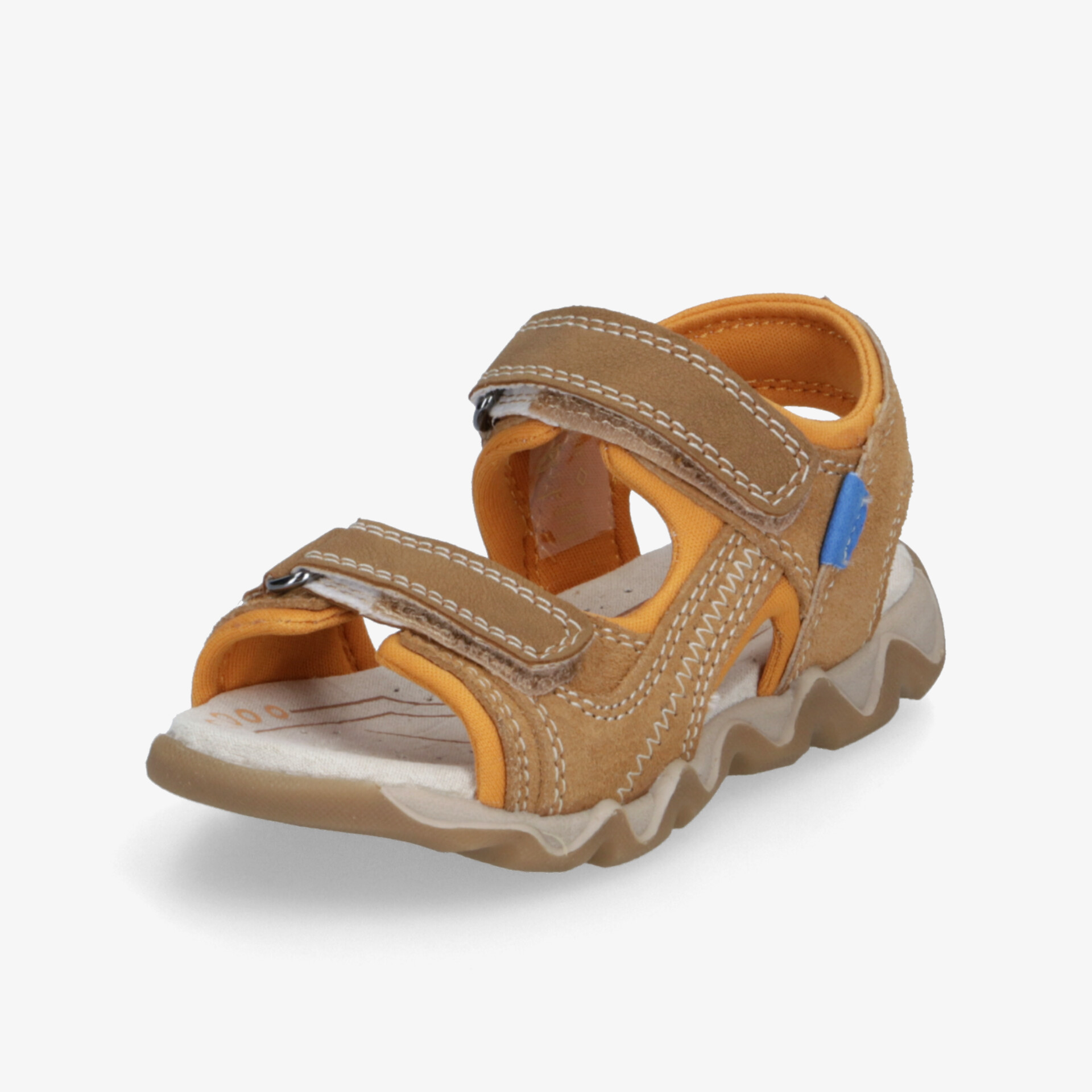 Bequeme offene Sandale mit verstellbaren Klettverschlüssen und gepolsterter Sohle für optimalen Tragekomfort