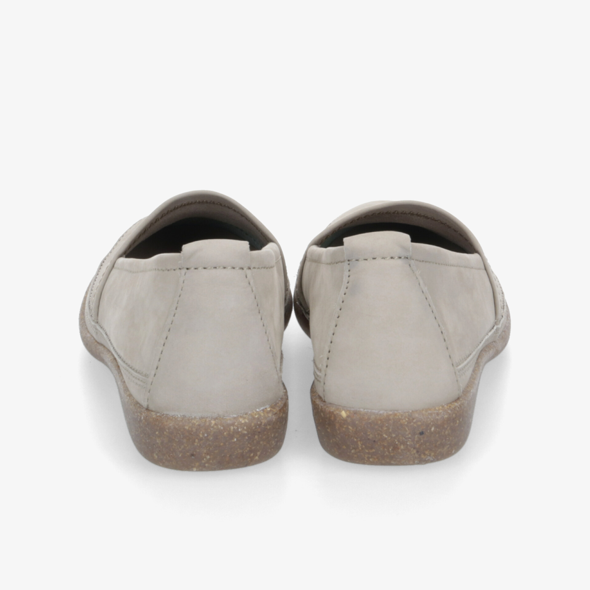 Rückansicht schlichter Lederschuhe mit komfortabler Passform und robuster, rutschfester Sohle