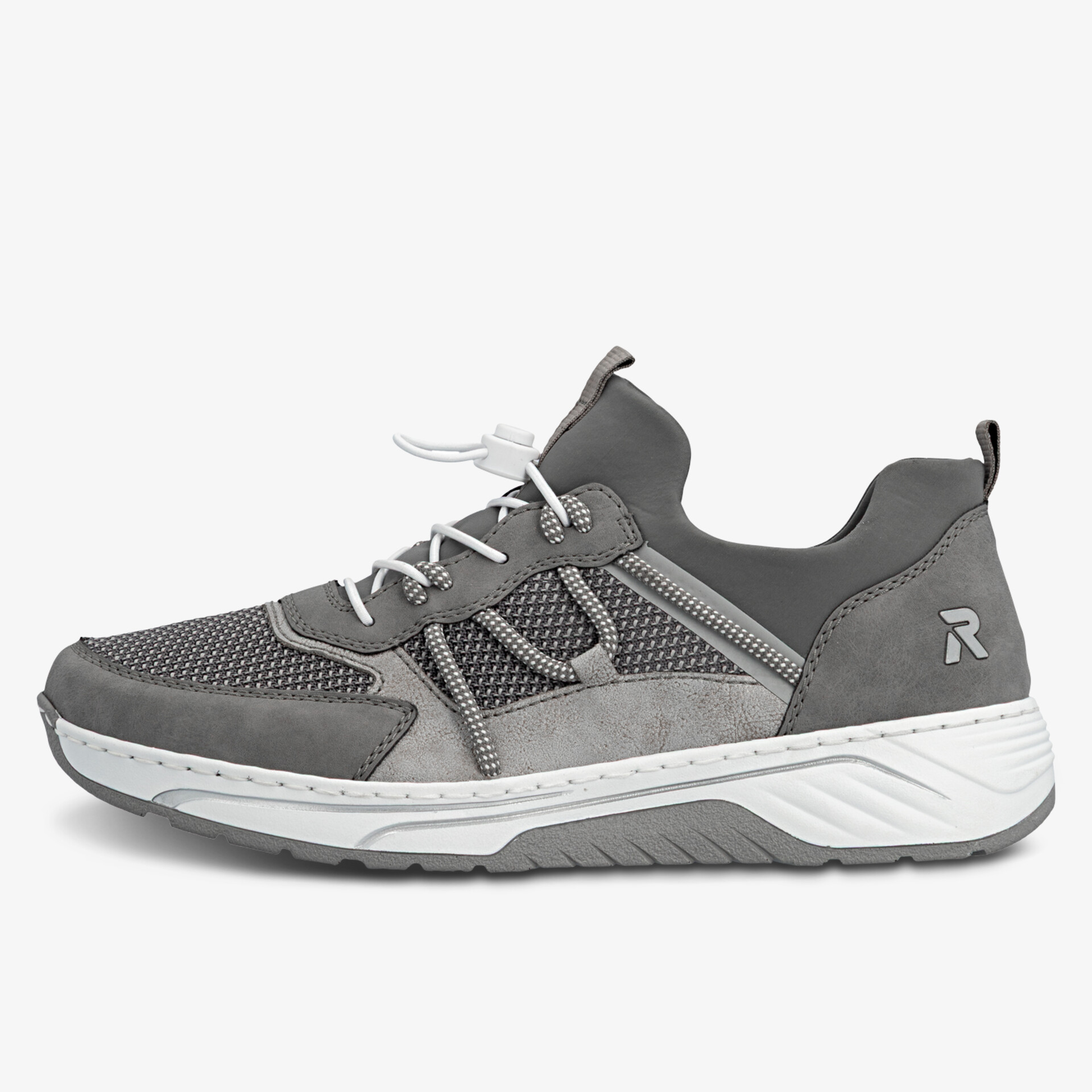 Moderner grauer Sneaker mit atmungsaktivem Mesh, komfortabler Sohle und sportlichem Design