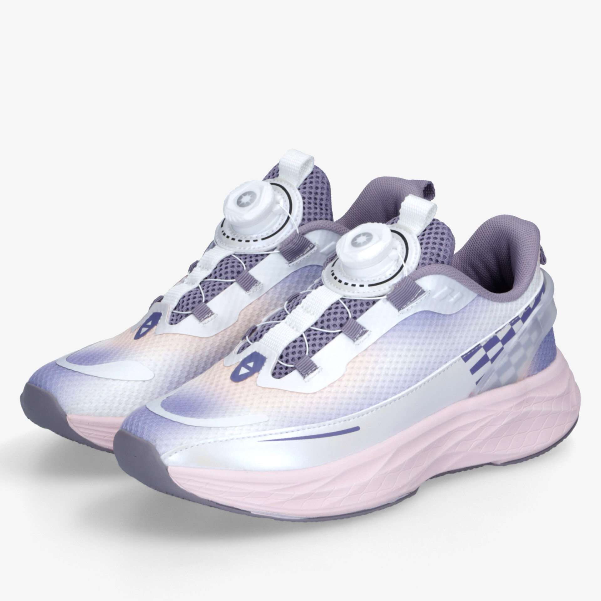 Sportliche Sneaker mit innovativem Drehverschluss, bequemer Polsterung und leichter Sohle in pastellfarbenem Design