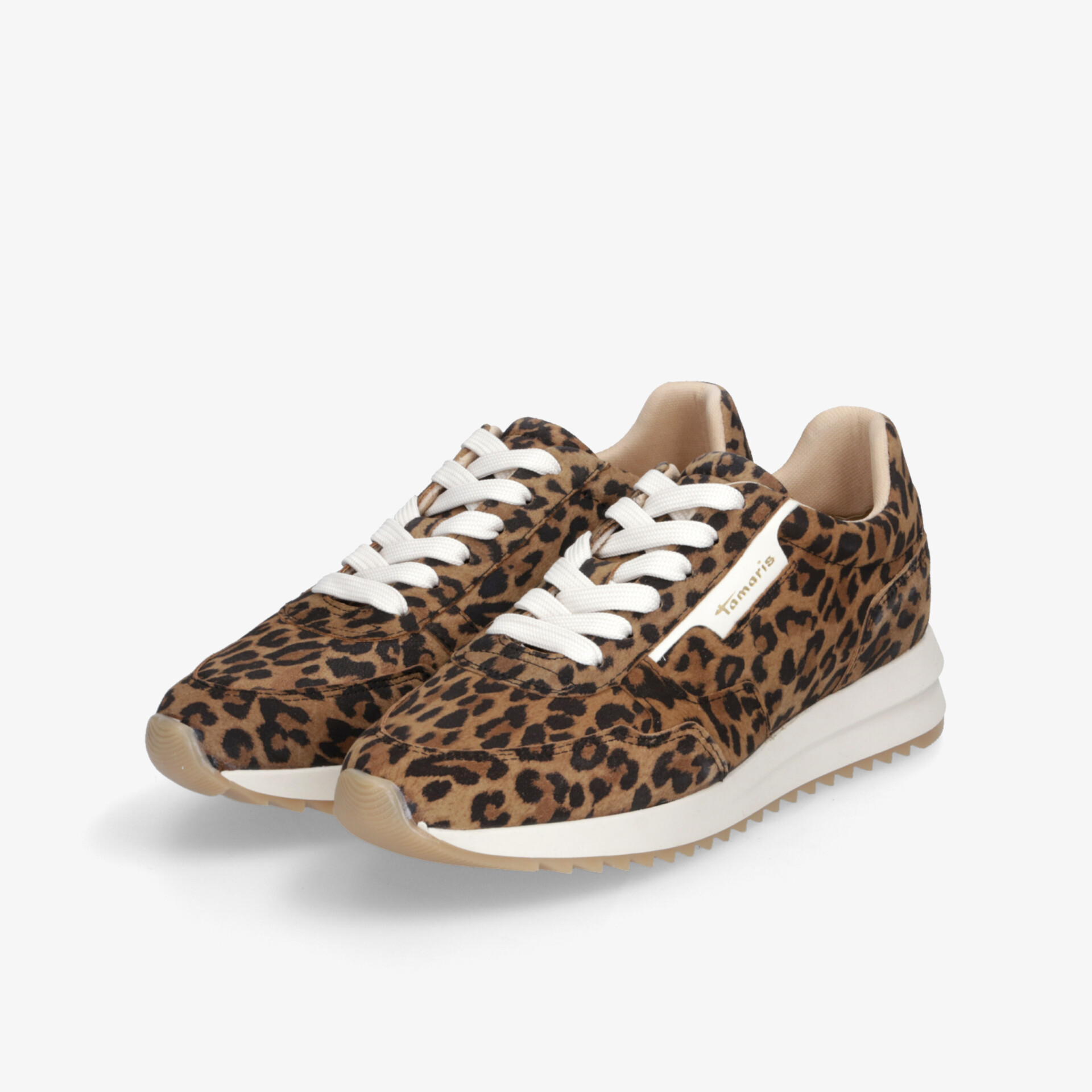 Leichtes und bequemes Paar Sneaker mit stilvollem Leopardmuster und weißer rutschfester Sohle