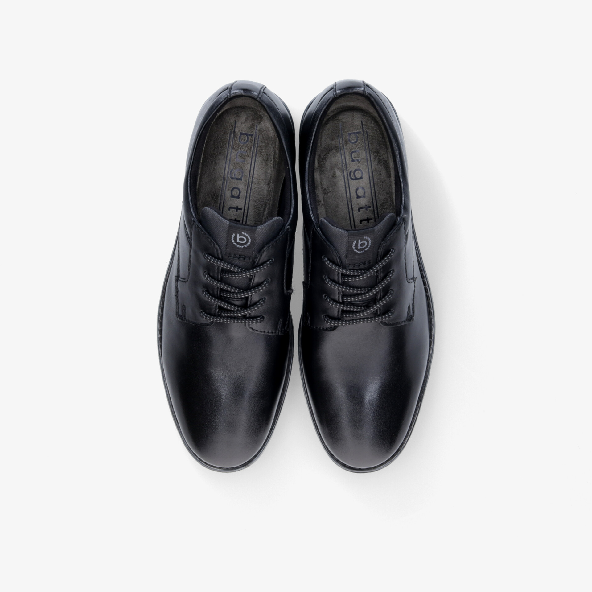 Elegante schwarze Lederschuhe mit Schnürung, ideal für formelle Anlässe und alltägliche Eleganz.