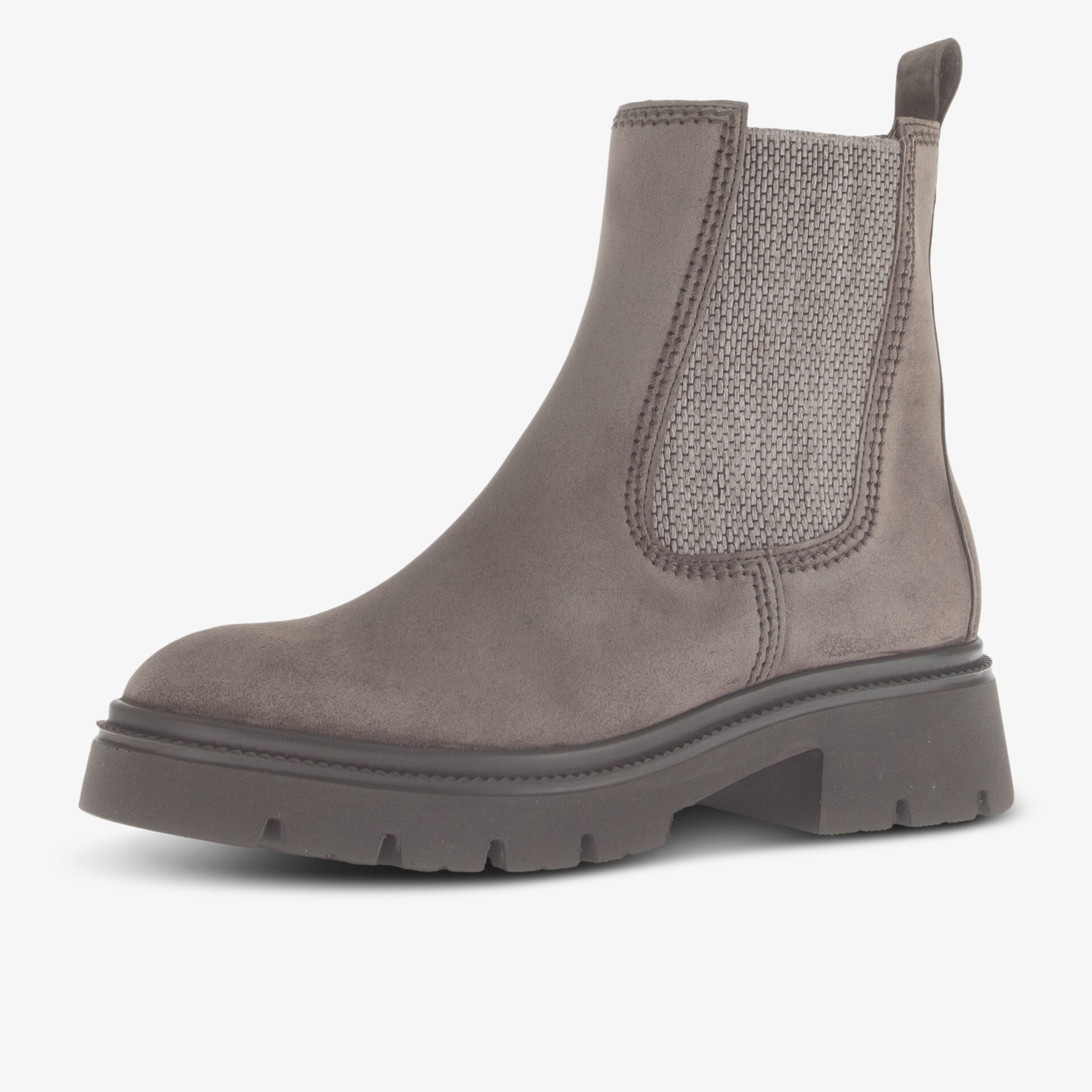 Robuster Chelsea Boot in graubraun mit elastischen Seiteneinsätzen und rutschfester Profilsohle