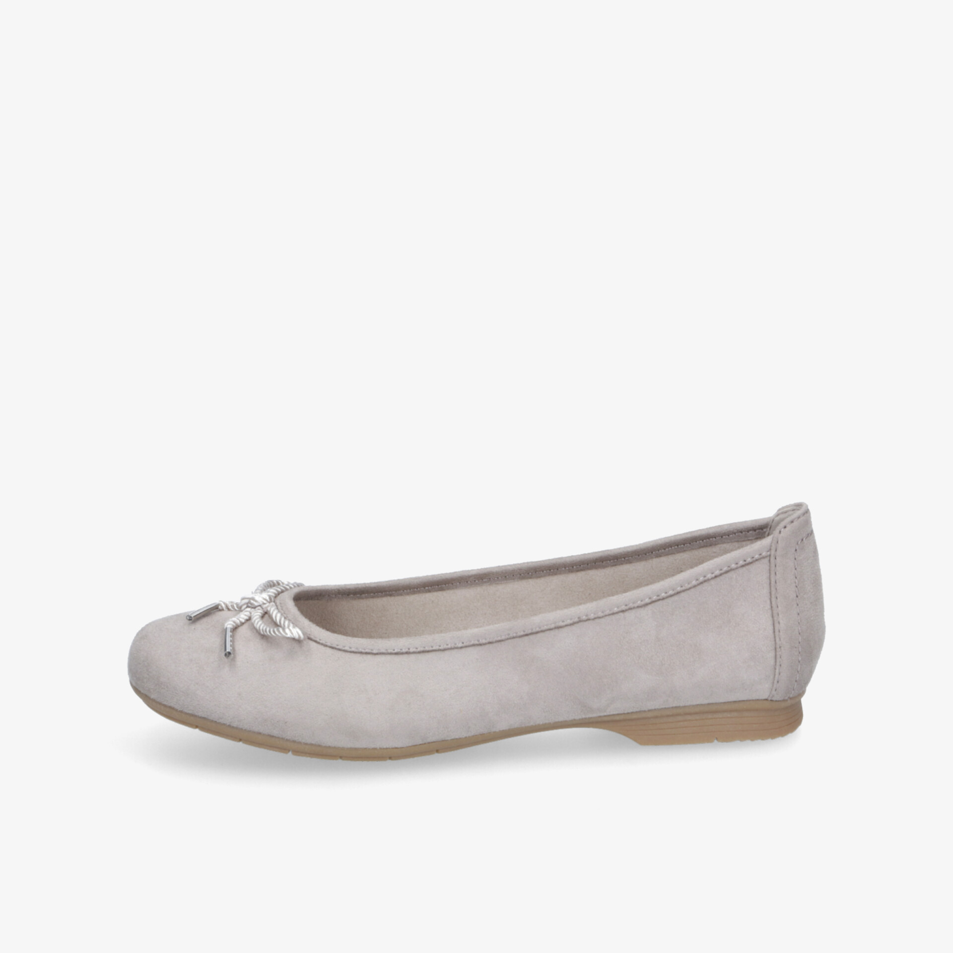 Eleganter grauer Ballerina mit weichem Material und rutschfester Sohle für hohen Tragekomfort