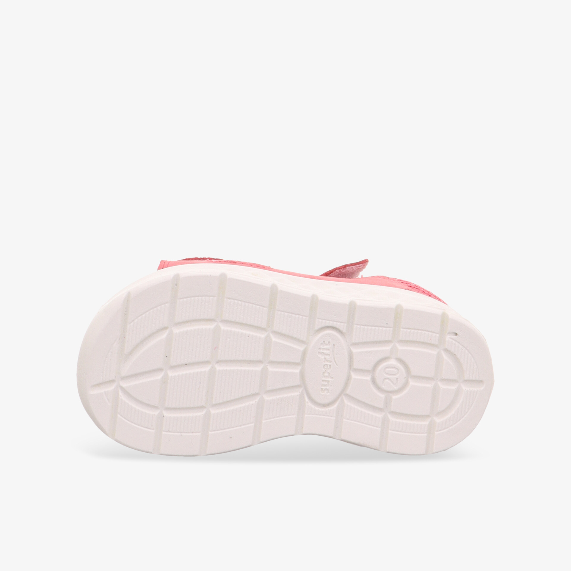 Flexible, rutschfeste und robuste weiße Laufsohle mit leichtem Profil für sicheren Halt und optimale Dämpfung