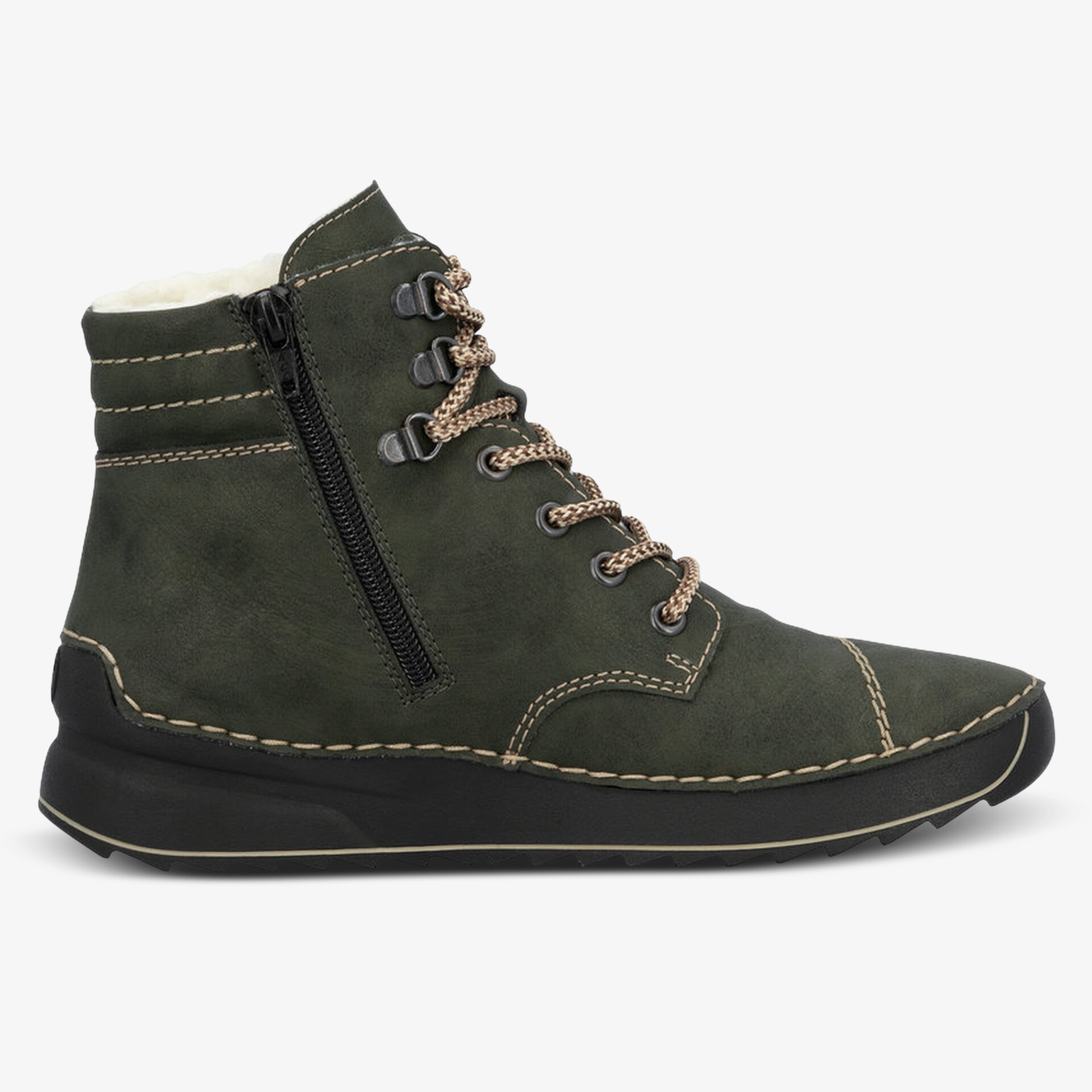 Komfortabler kniehoher Schuh mit weichem Obermaterial, leichter Profilsohle und praktischem Reißverschluss