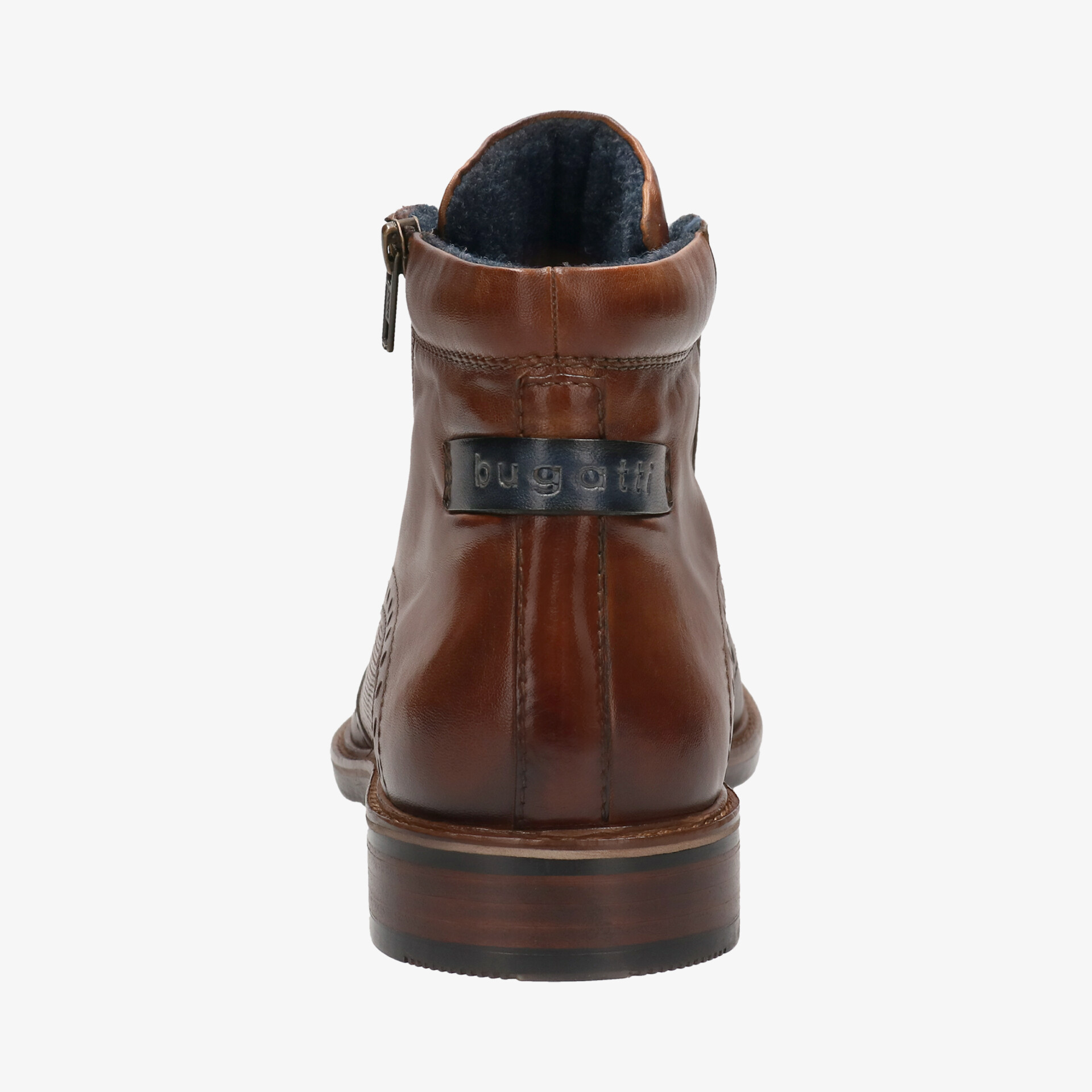 Stilvoller brauner Lederstiefel mit Reißverschluss und stabiler Sohle, perfekte Wahl für Komfort und Stil.