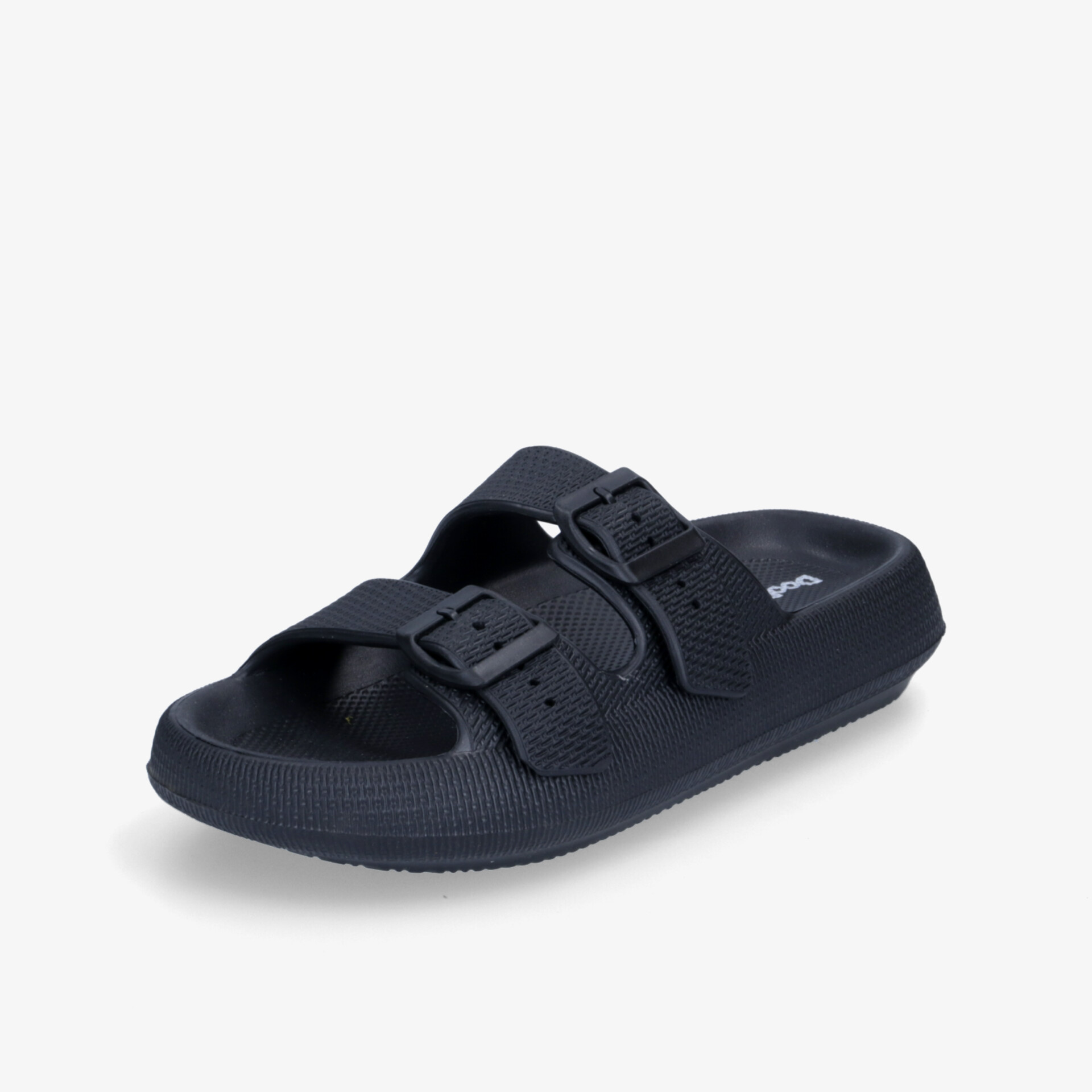 Stylische schwarze Sandale mit verstellbaren Riemen für optimalen Tragekomfort und leichtes Design.