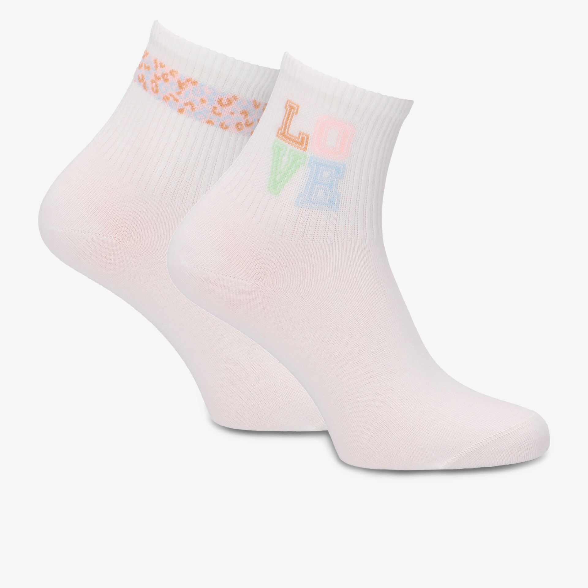 Pastellfarbene Socken mit liebevollem Design, weich und bequem. Perfekt für den Alltag.